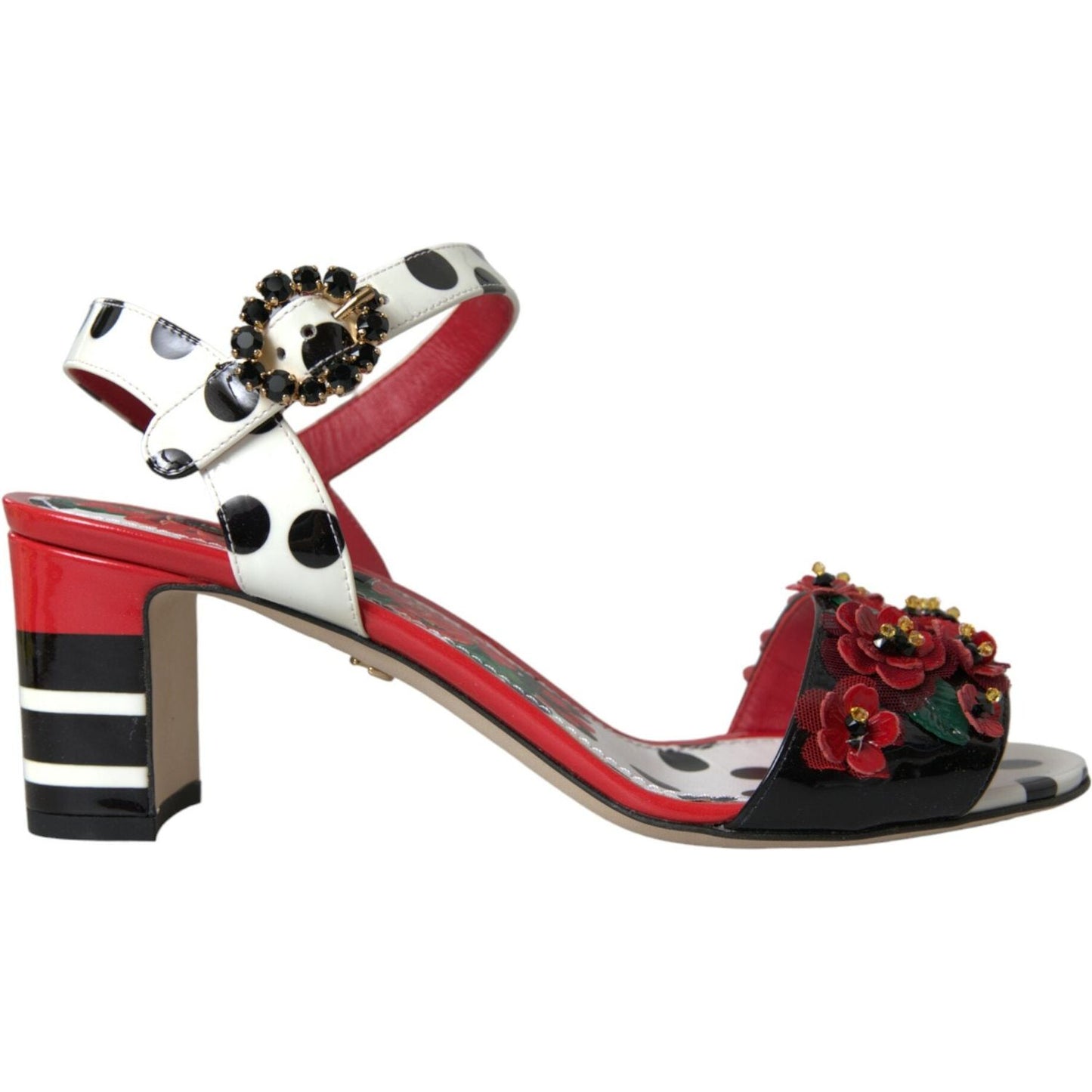 Multicolor Floral Crystal Leather Sandals Shoes