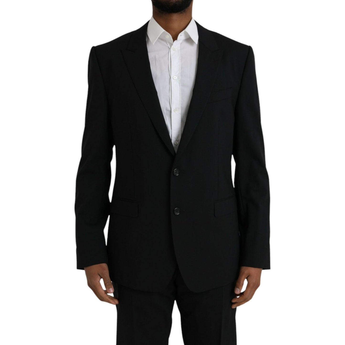 Black MARTINI Wool Formal 2 Piece Suit