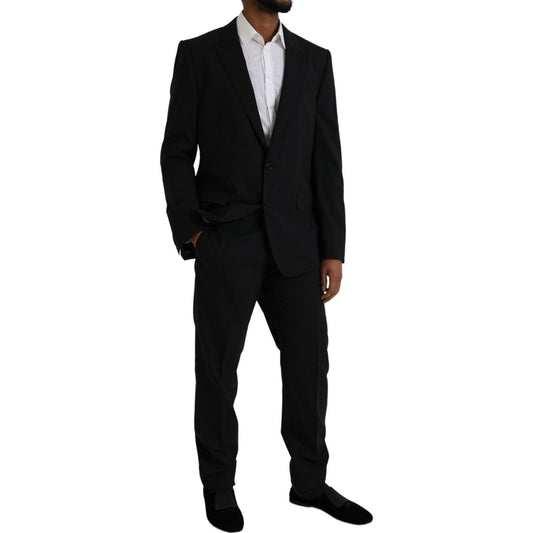 Black MARTINI Wool Formal 2 Piece Suit