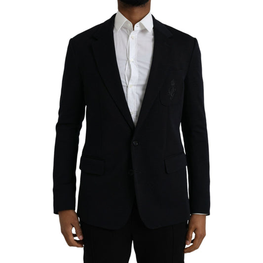 Black Wool Single Breasted Coat Blazer