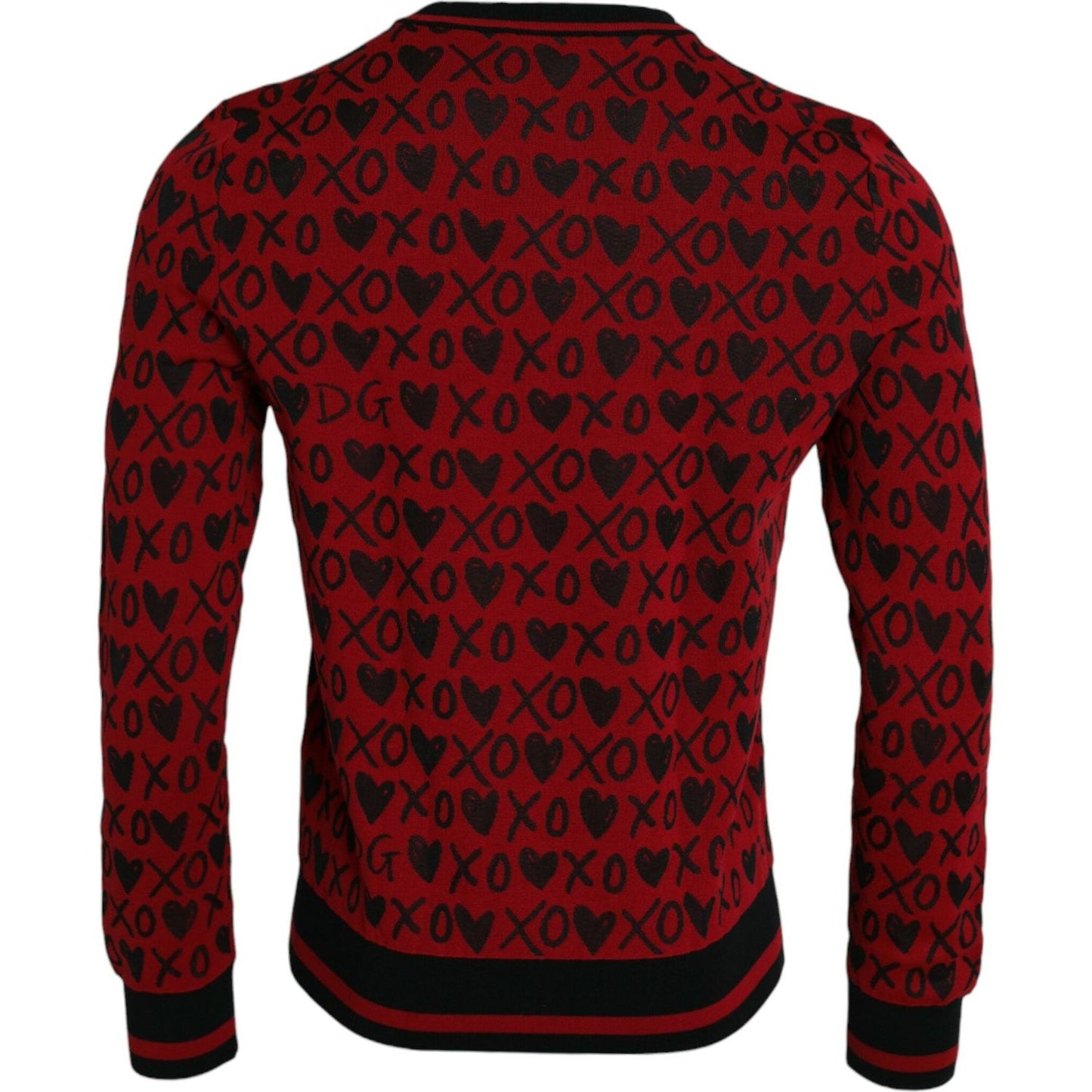 Red Black XOXO Crew Neck Pullover Sweater