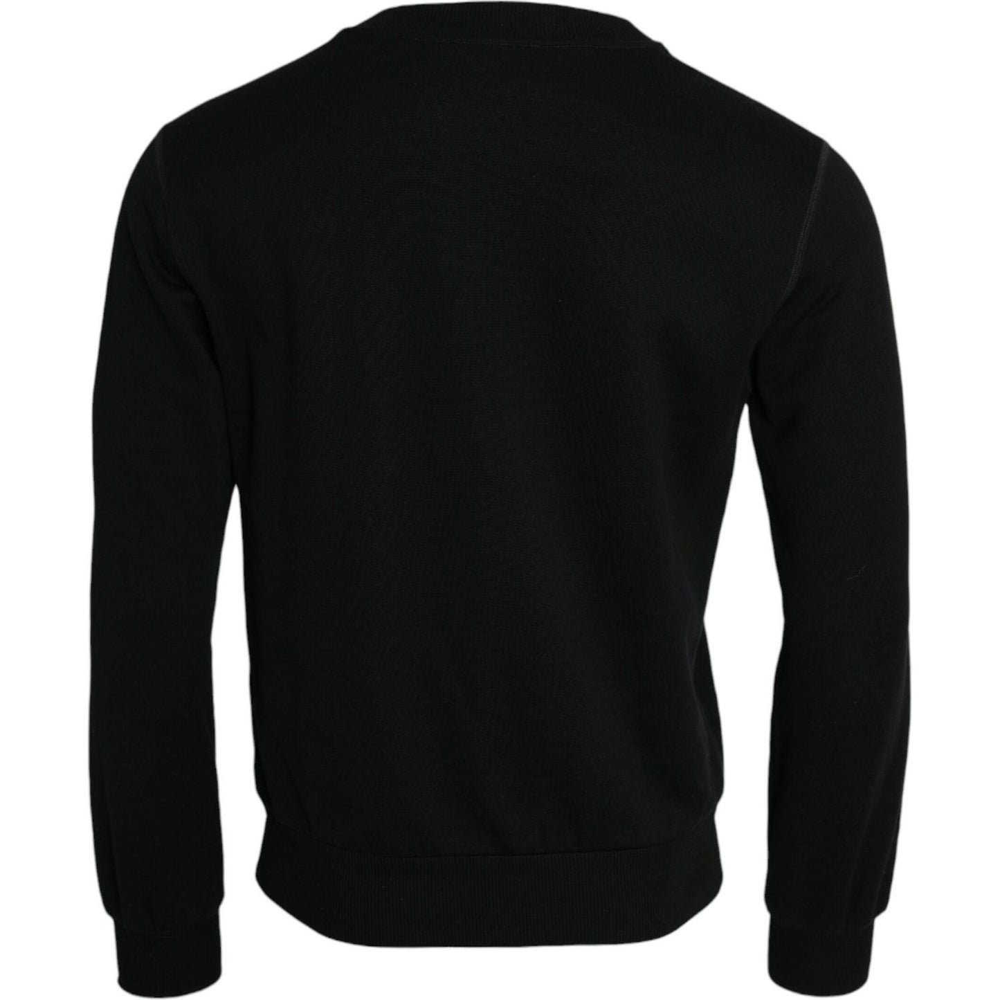 Black Cotton Long Sleeves Sweatshirt Sweater