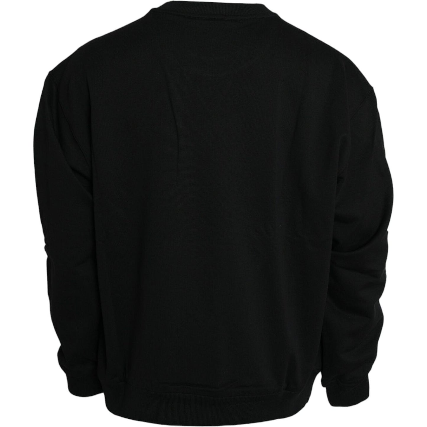 Black Logo Cotton Long Sleeves Sweatshirt Sweater