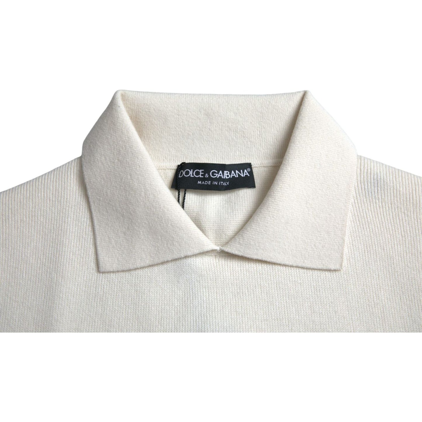 White DG Logo Collared Henley Shirt T-shirt