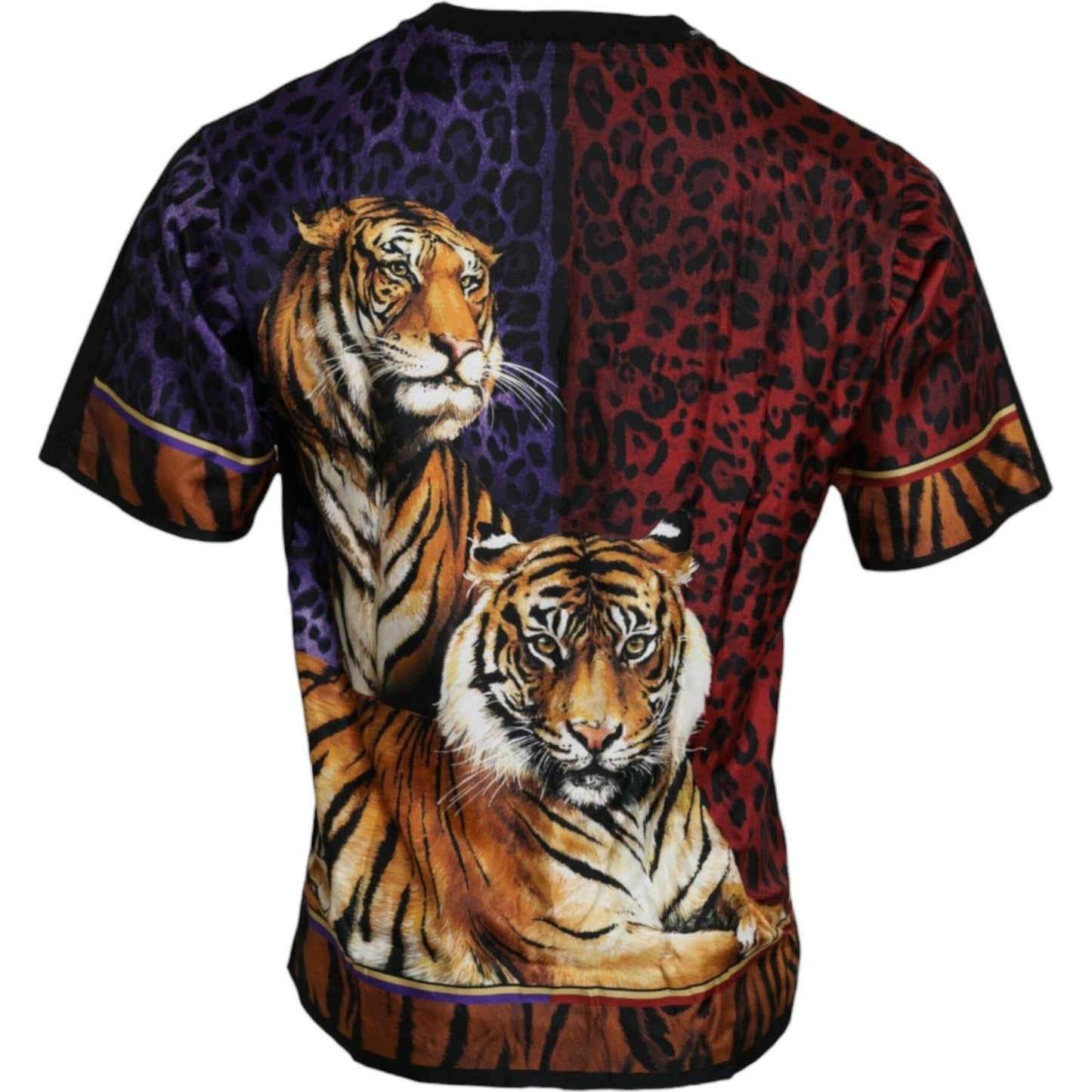 Multicolor Tiger Print Cotton Short Sleeves T-shirt