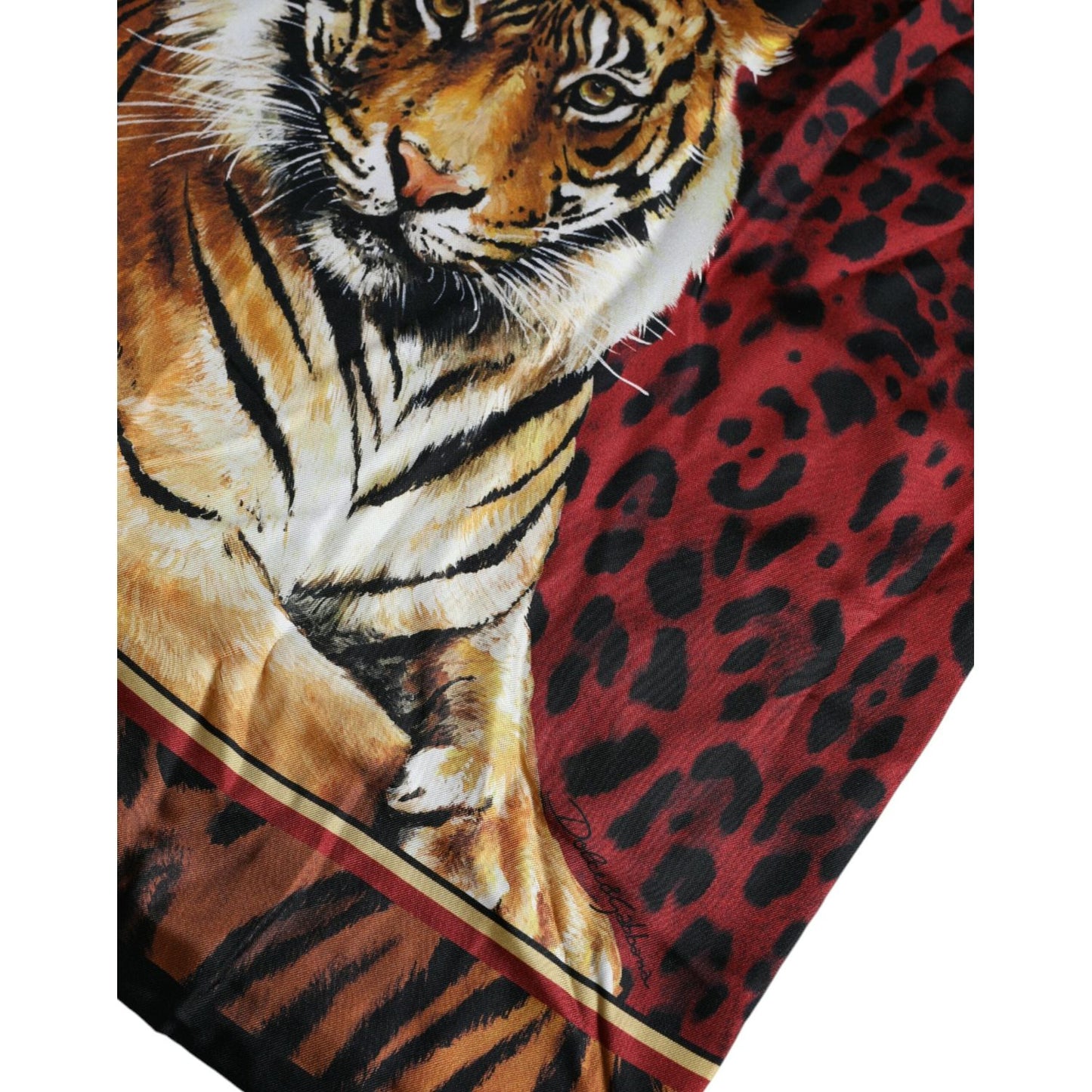 Multicolor Tiger Print Cotton Short Sleeves T-shirt