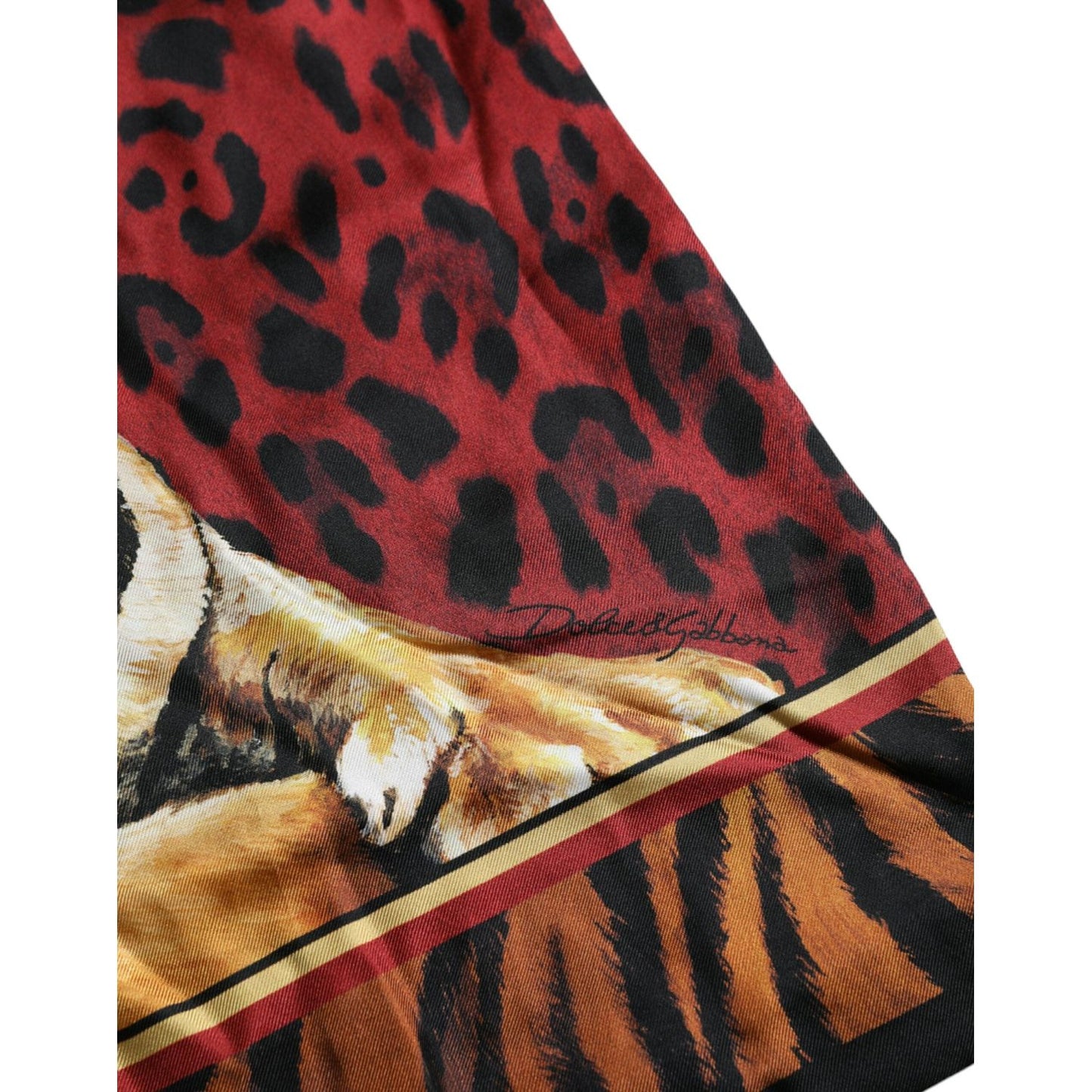 Multicolor Tiger Print Cotton Short Sleeves T-shirt