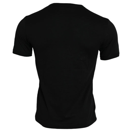 Black #DGFamily Cotton Crew Neck T-shirt