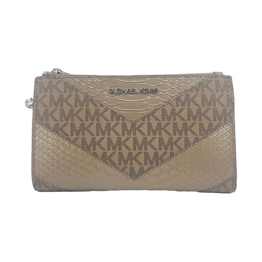 Jet Set Large Double Zip Python Dusk Wristlet Wallet