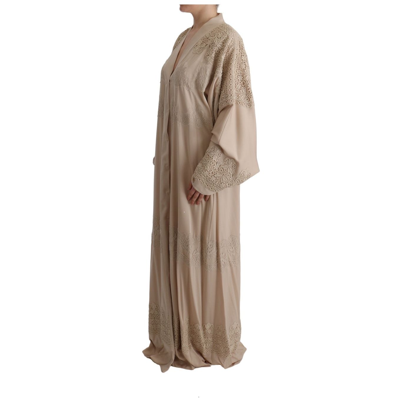 Elegant Beige Cape Kaftan Dress