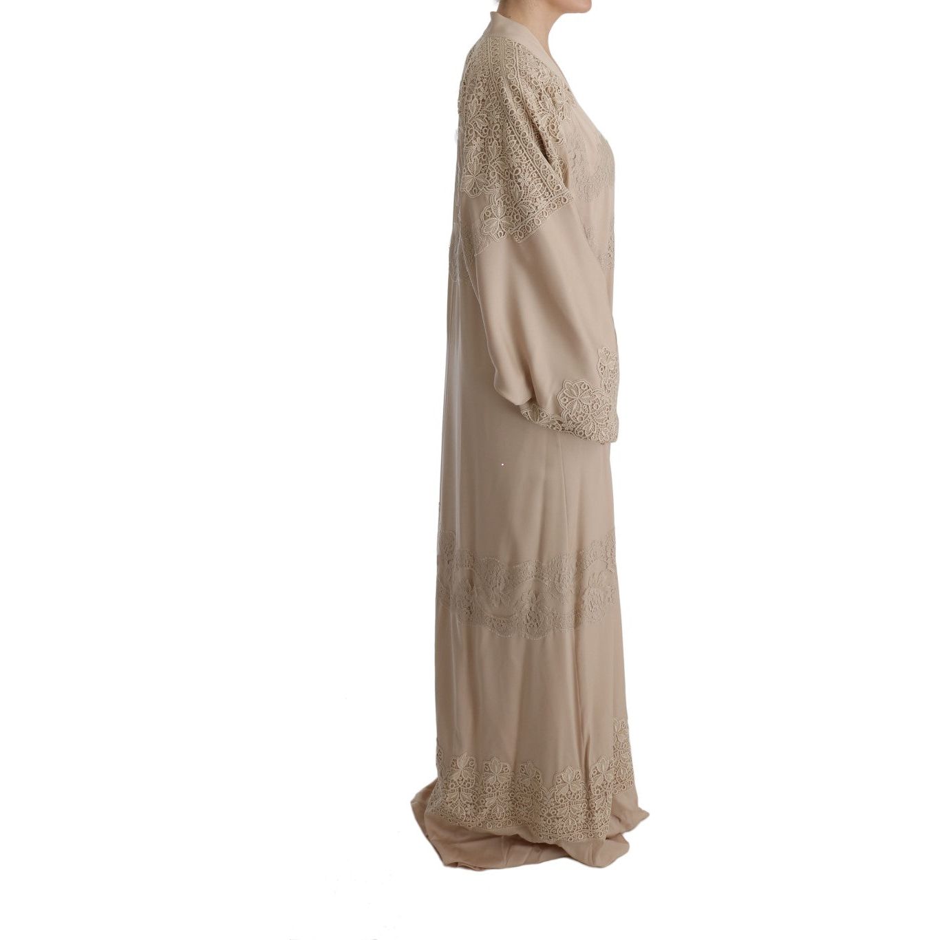 Elegant Beige Cape Kaftan Dress