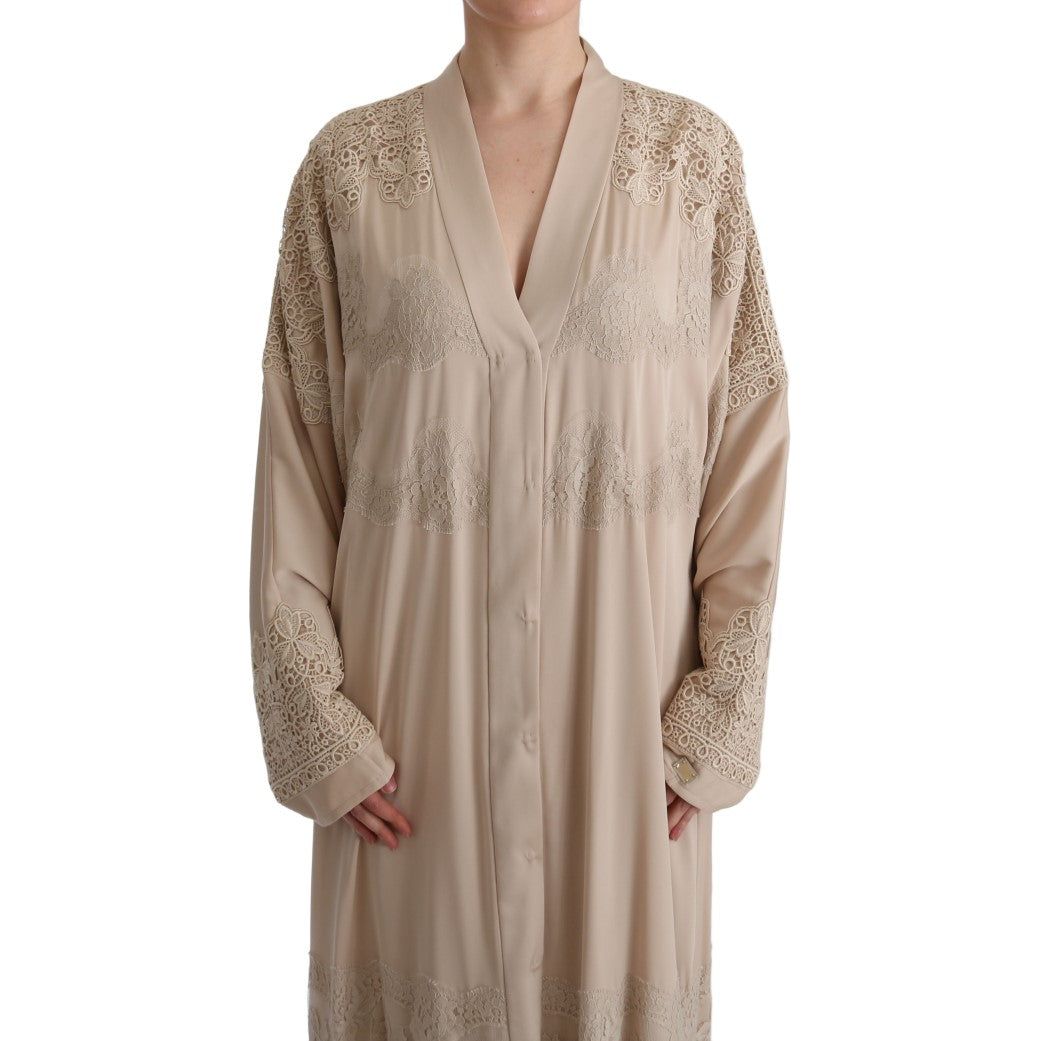 Elegant Beige Cape Kaftan Dress