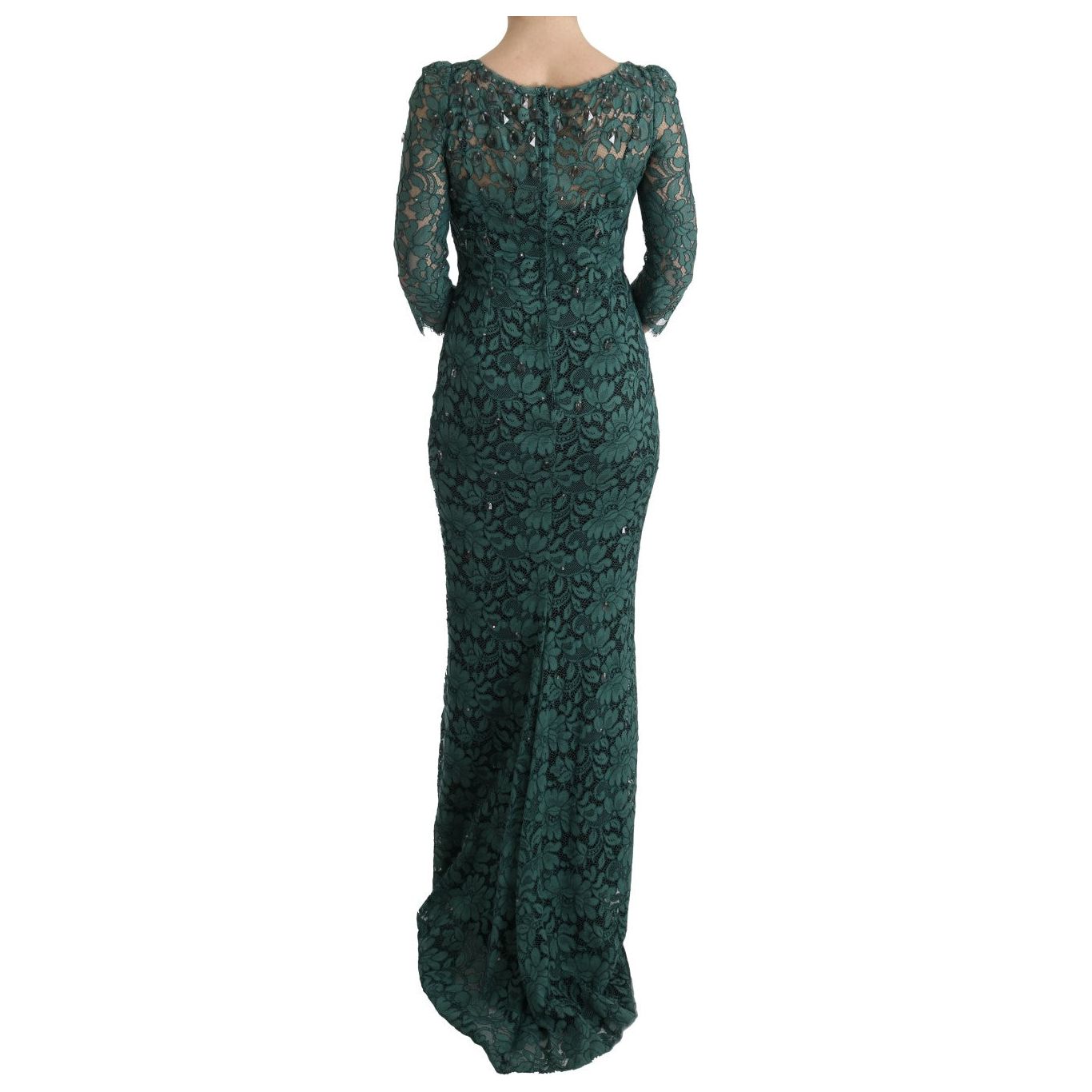 Elegant Green Crystal Embellished Sheath Dress