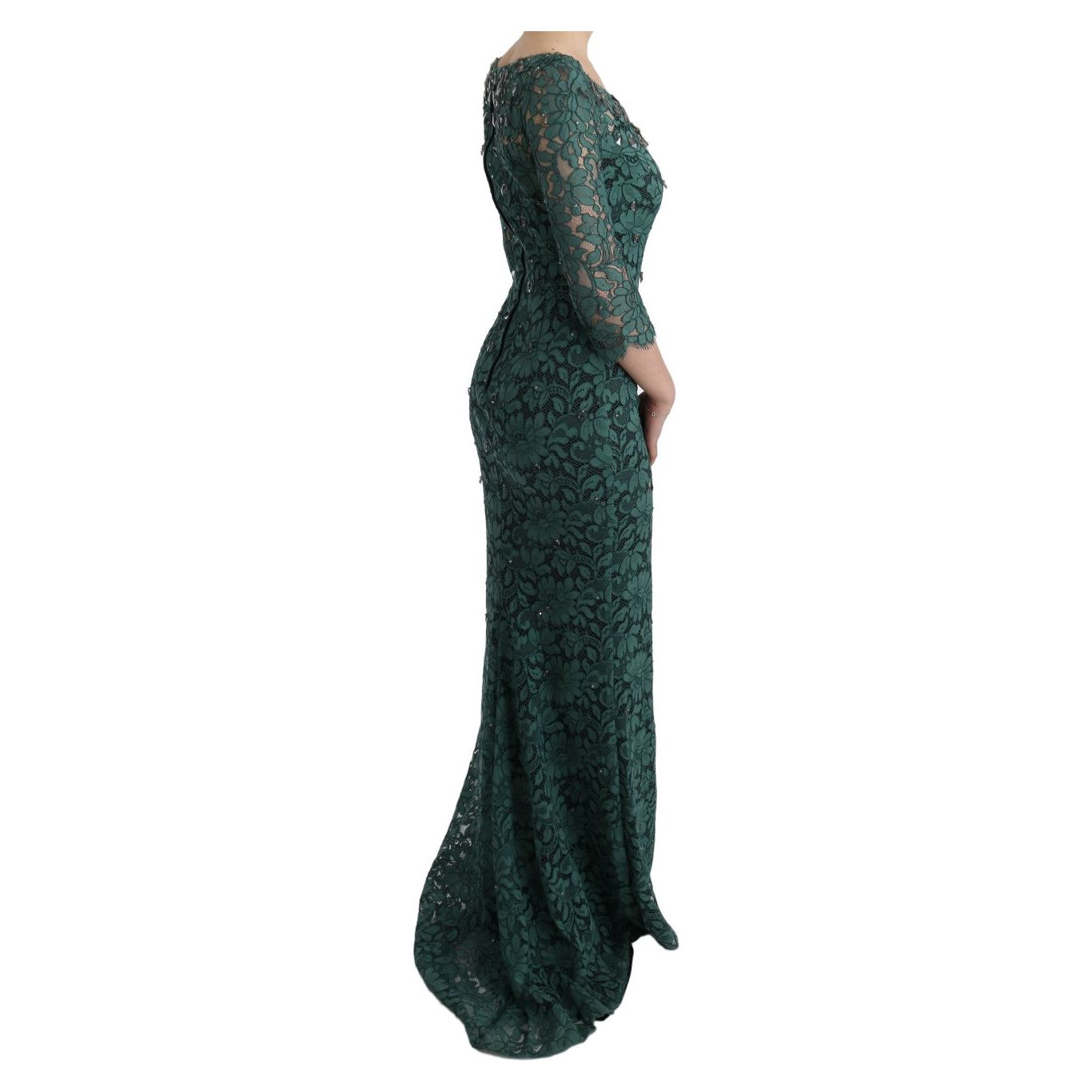 Elegant Green Crystal Embellished Sheath Dress