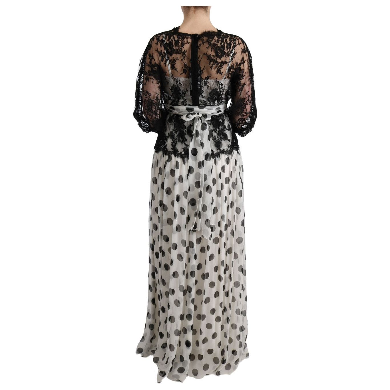 Elegant Polka Dotted Full Length Gown