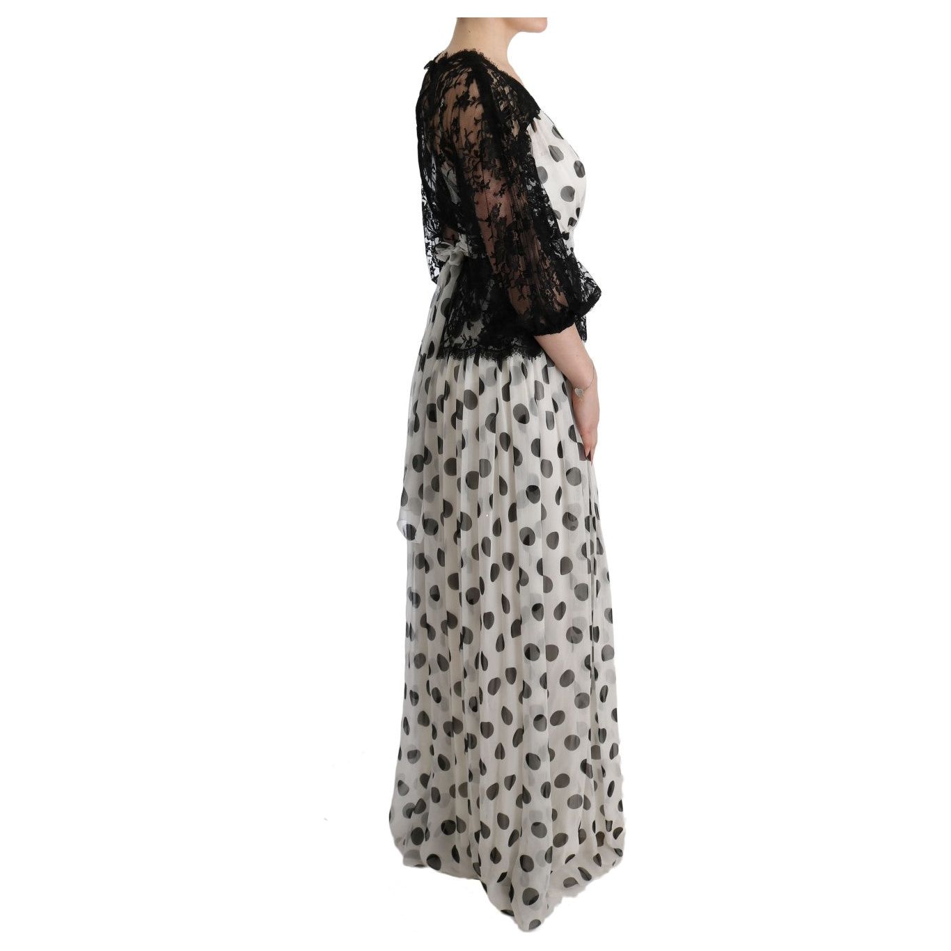 Elegant Polka Dotted Full Length Gown