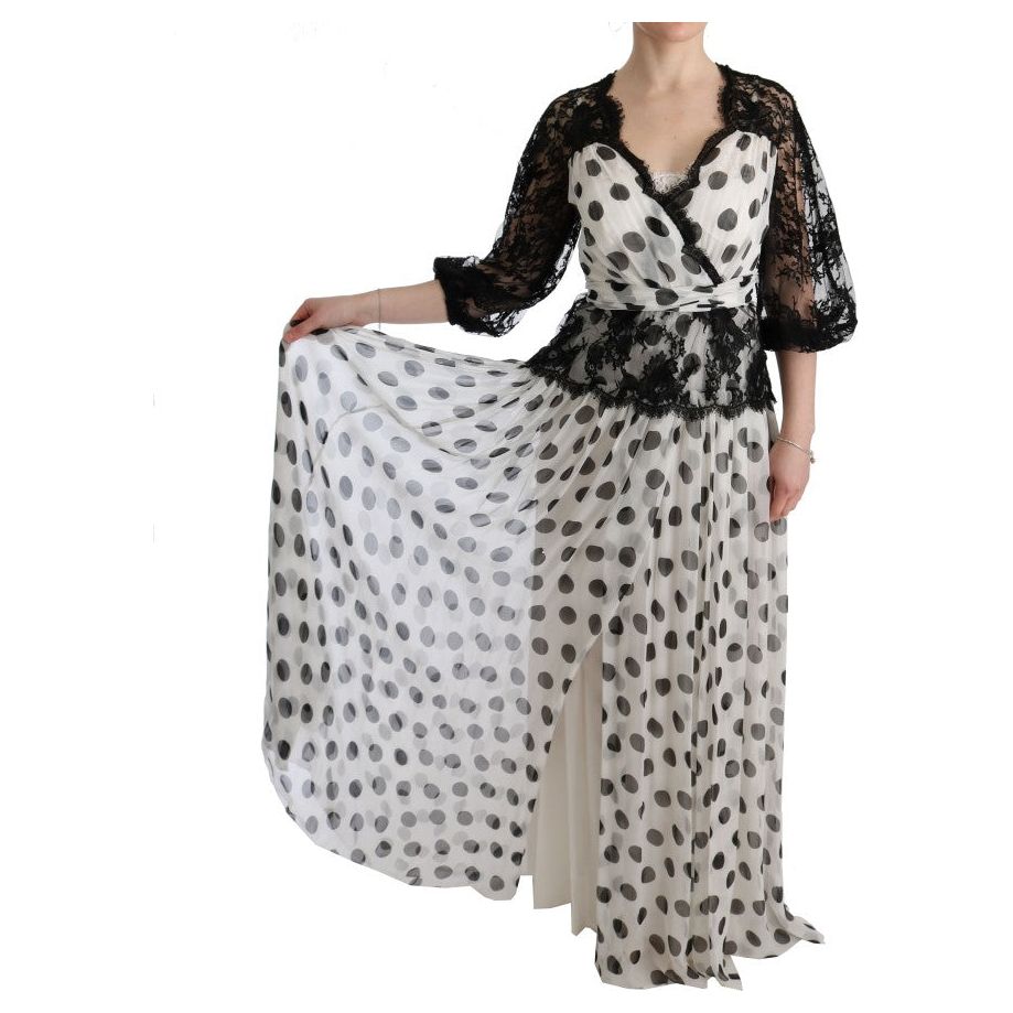 Elegant Polka Dotted Full Length Gown