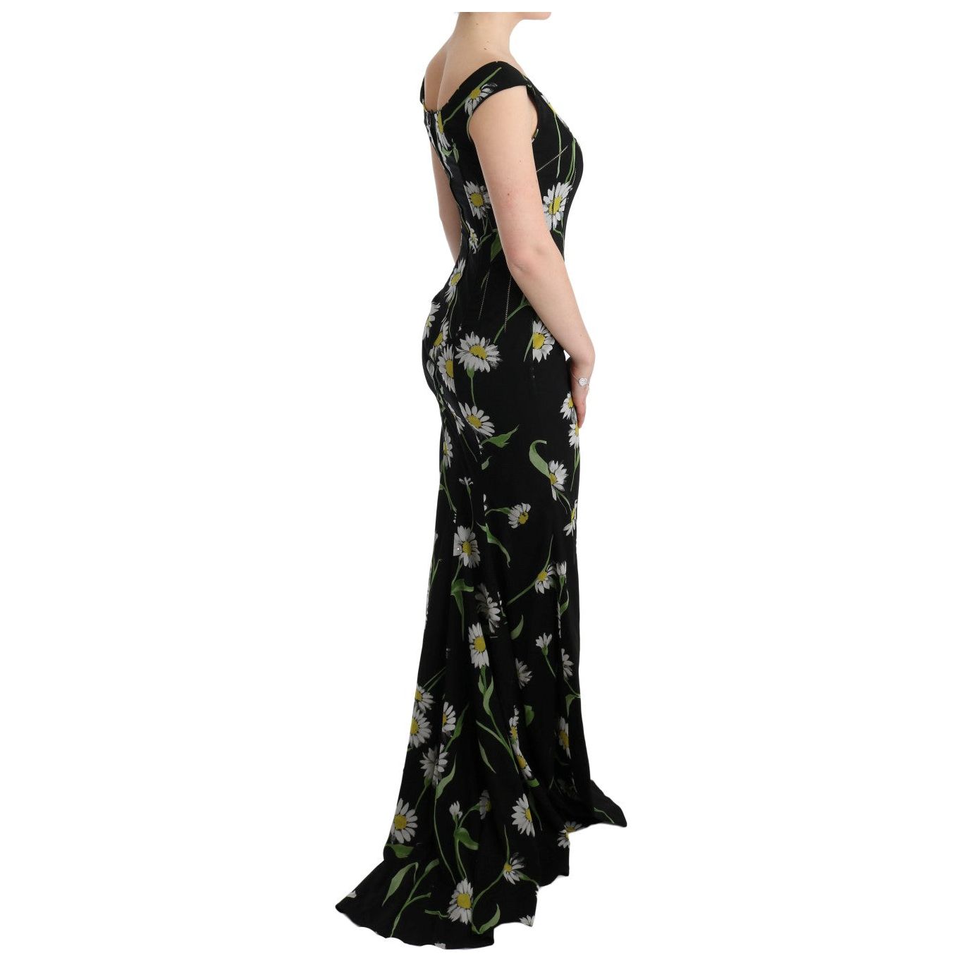 Sunflower Print Full Length Sheath Dress