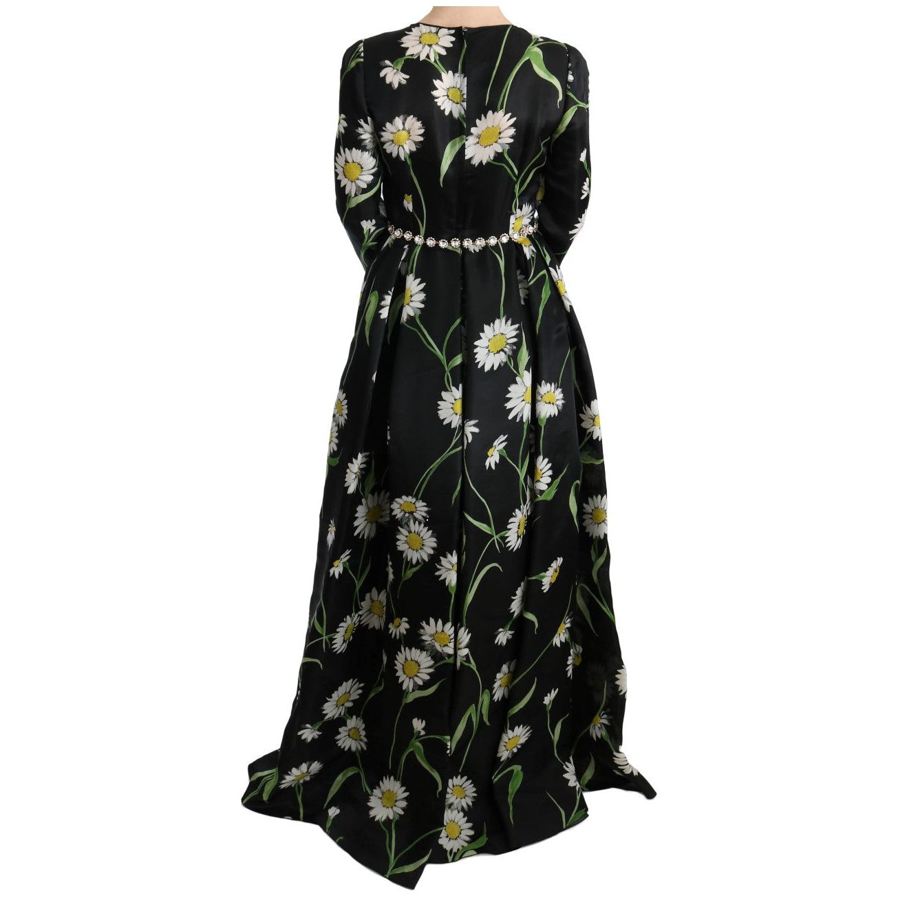 Elegant Sunflower Maxi Gown with Crystals