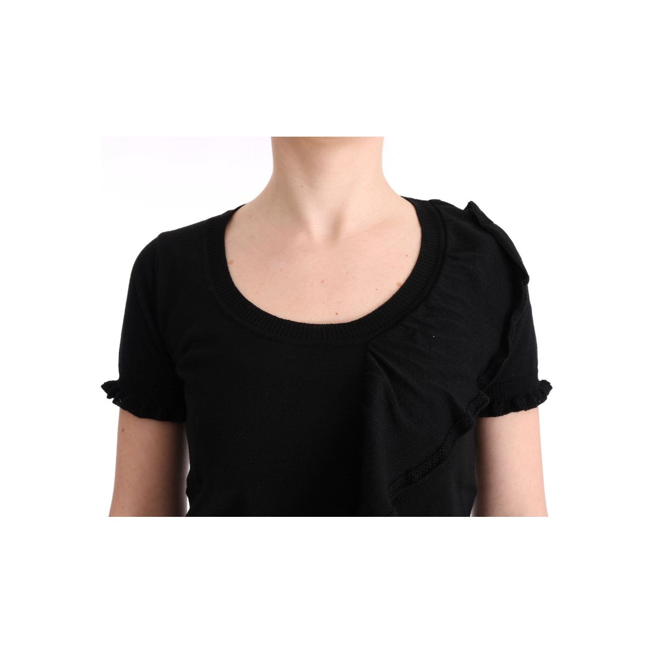 Elegant Black Lana Wool Top