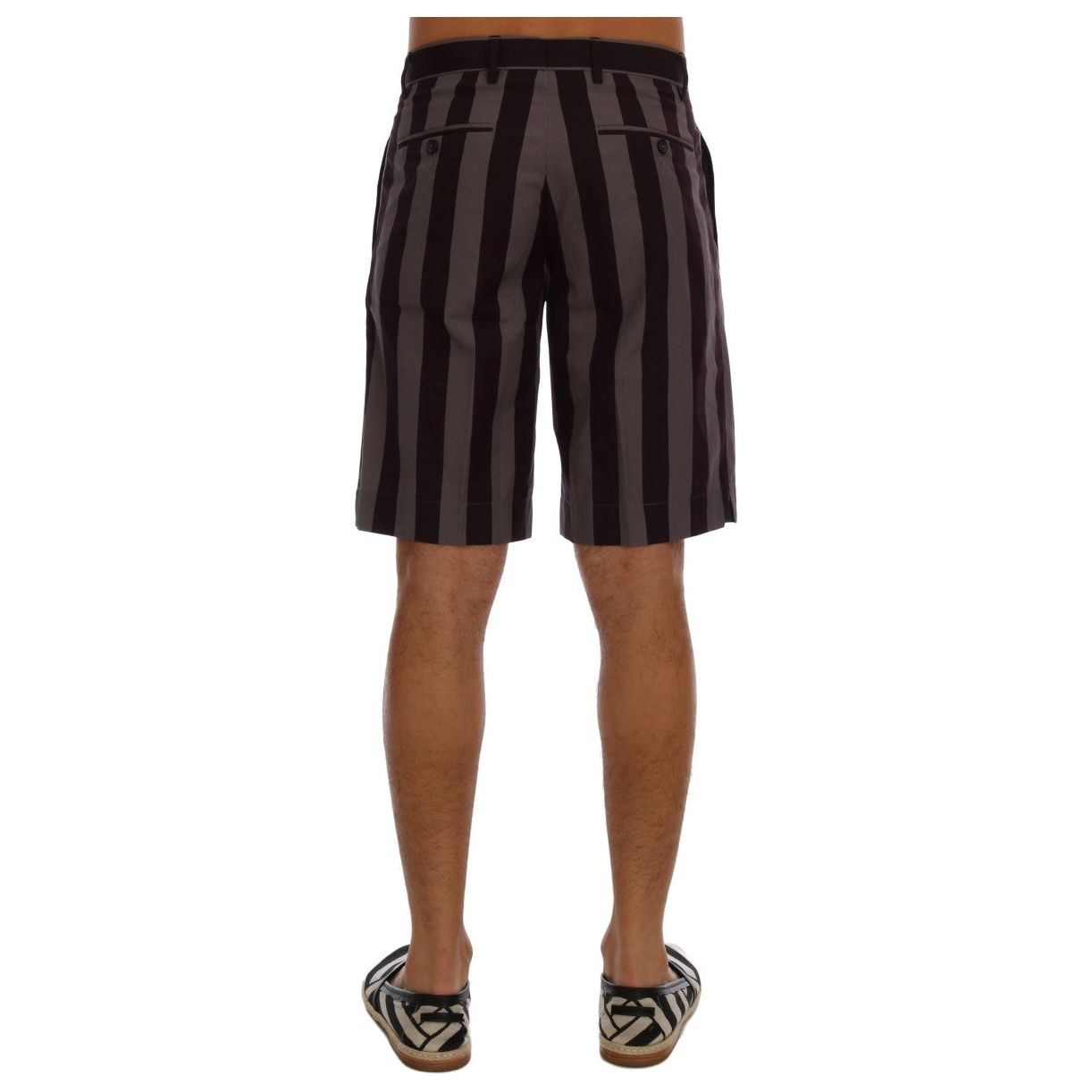 Dolce & Gabbana Casual Striped Cotton Shorts gray-purple-striped-cotton-shorts