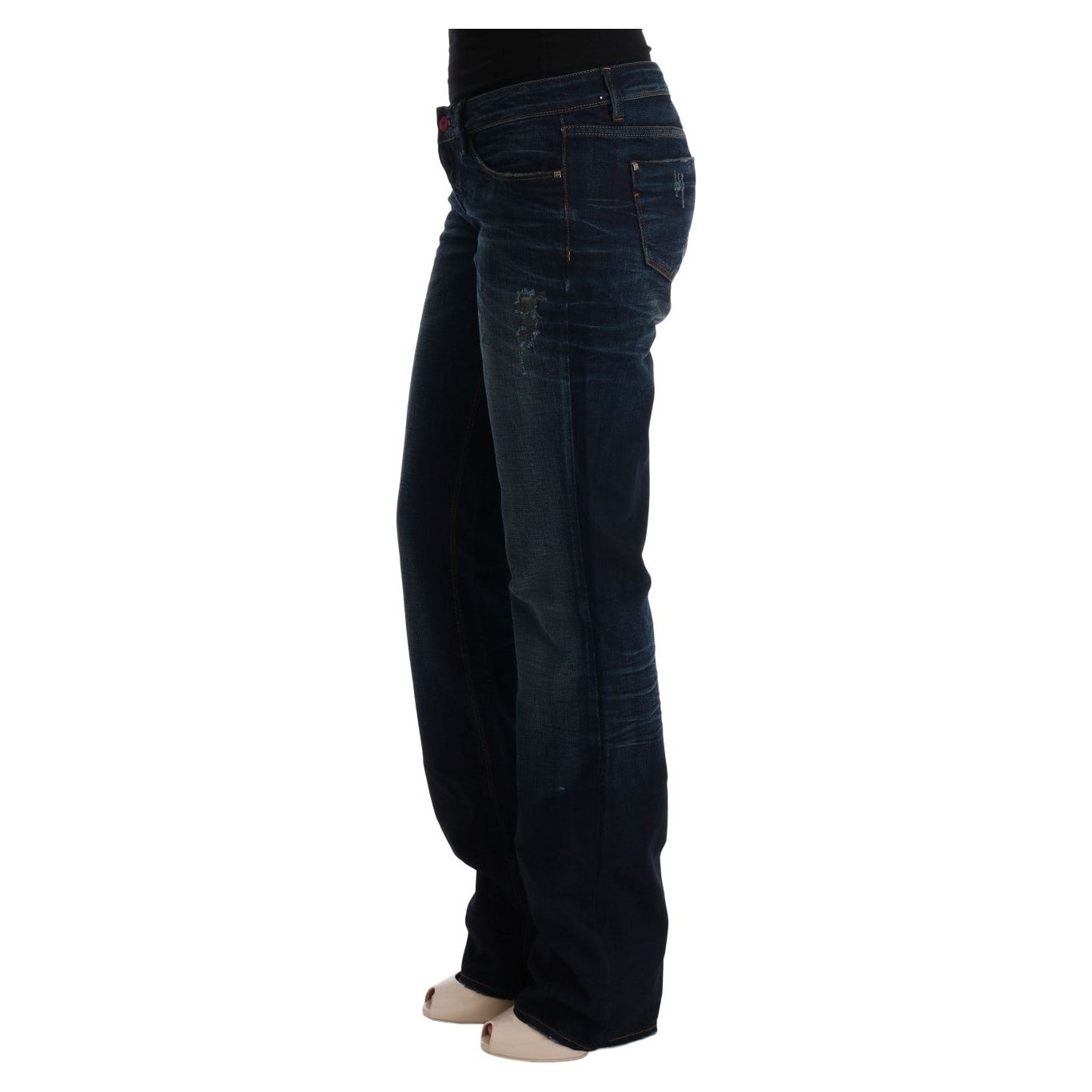 Elegant Blue Regular Fit Cotton Jeans