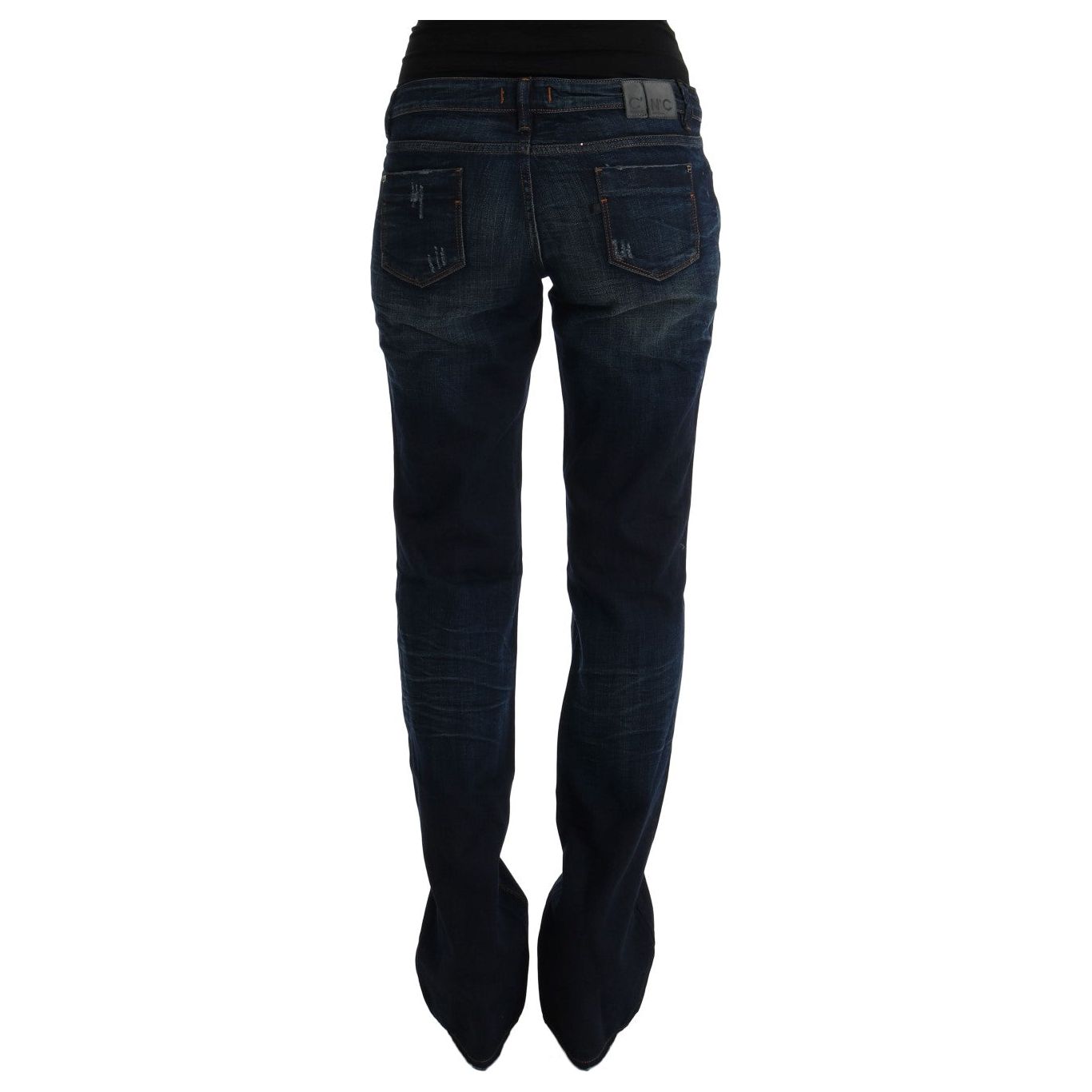 Elegant Blue Regular Fit Cotton Jeans