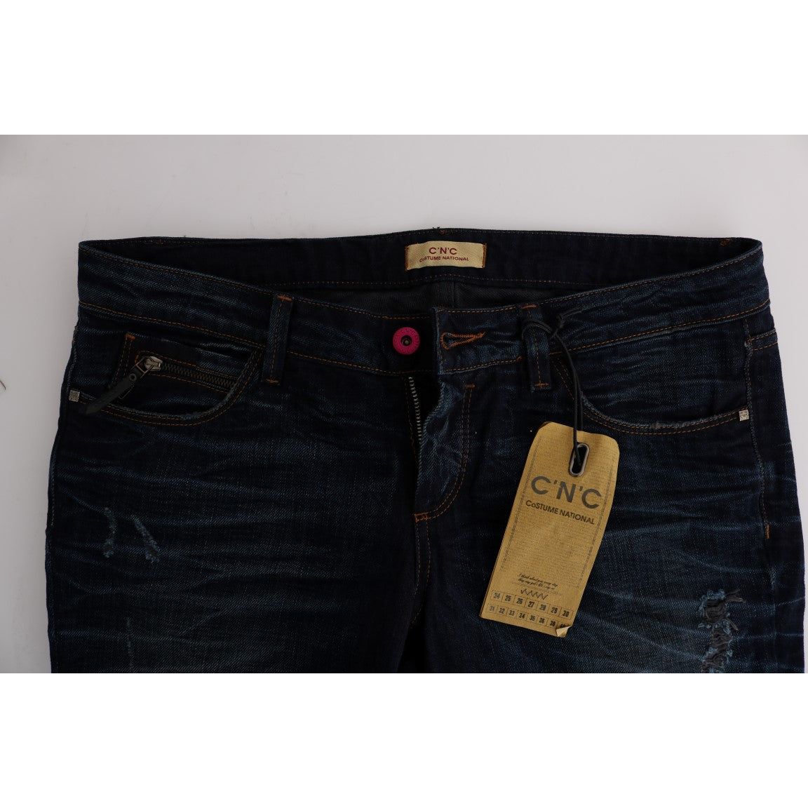 Elegant Blue Regular Fit Cotton Jeans