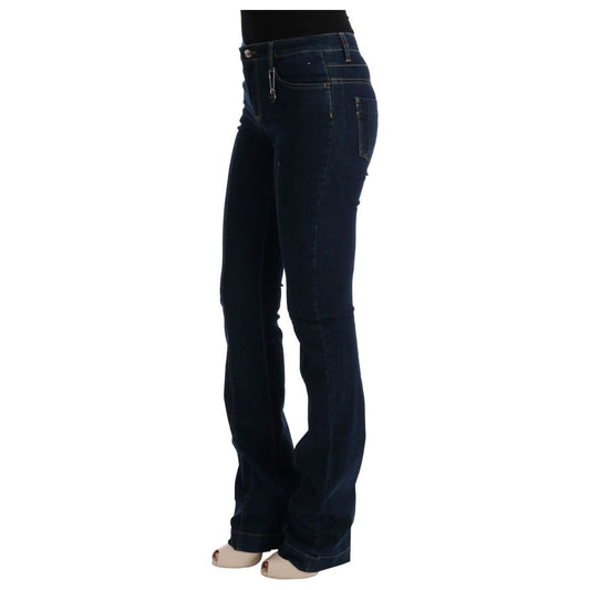 Costume National Chic Flared Cotton Jeans in Blue Jeans & Pants blue-cotton-bootcut-flared-jeans