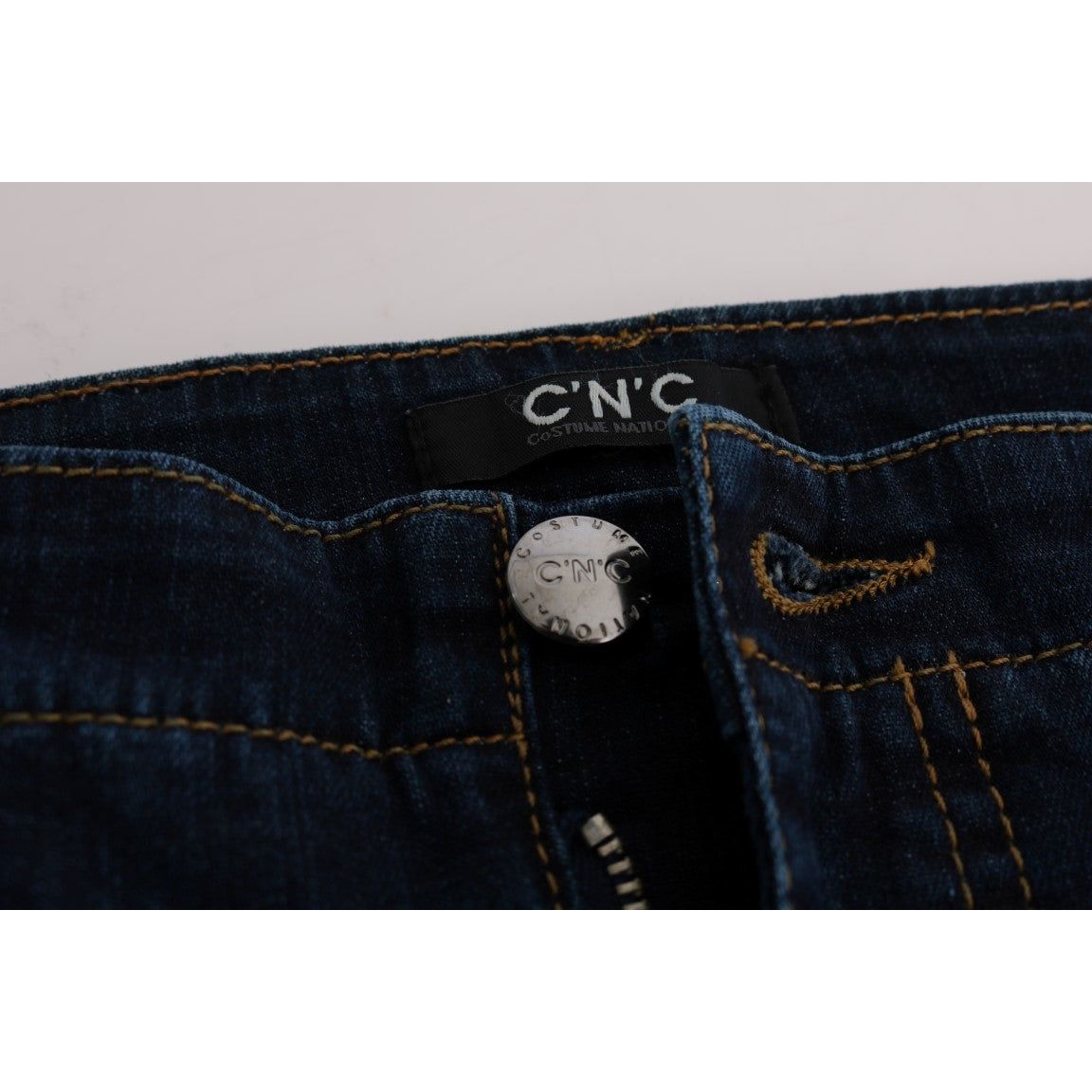 Chic Flared Cotton Jeans in Blue