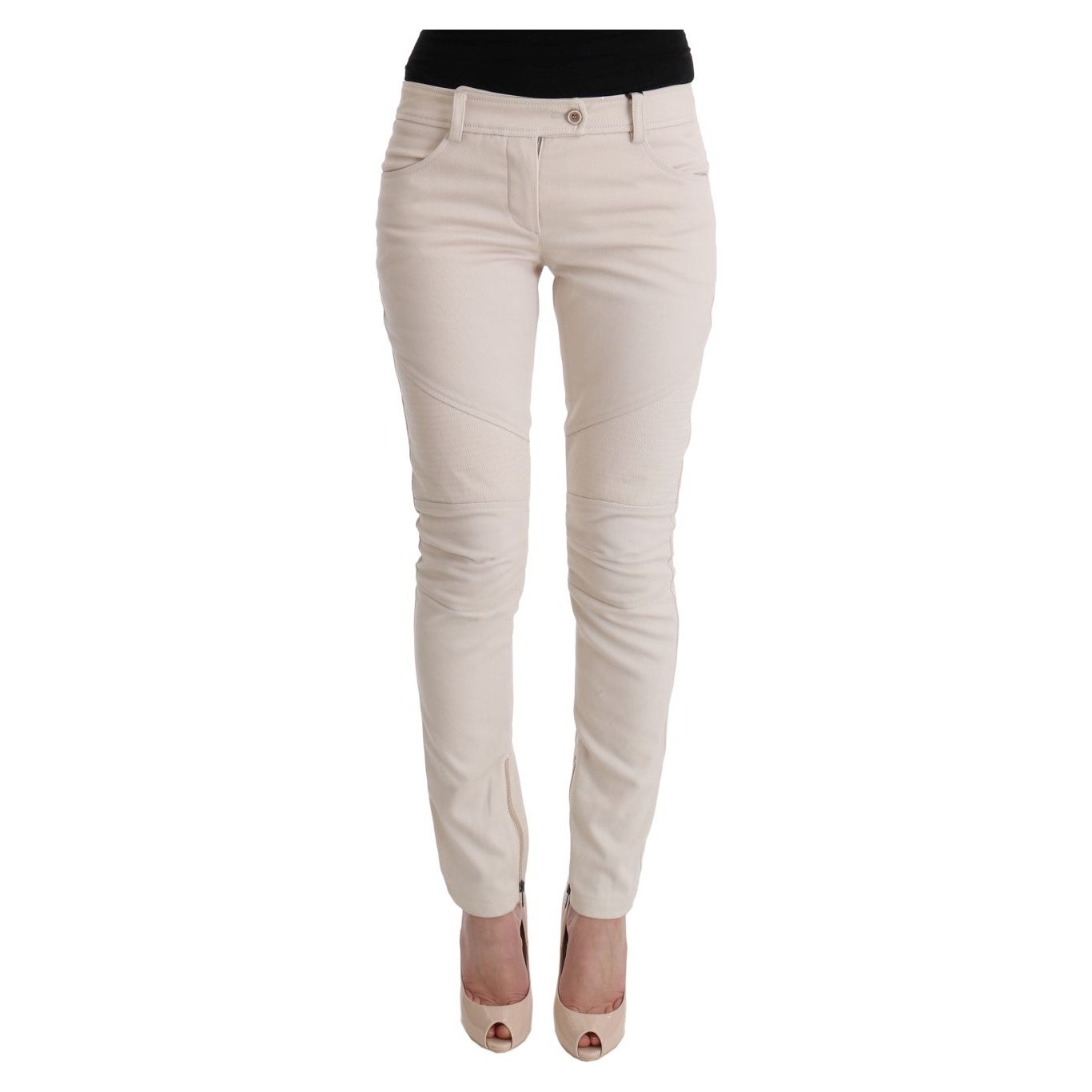 Chic White Slim Fit Denim Treasure