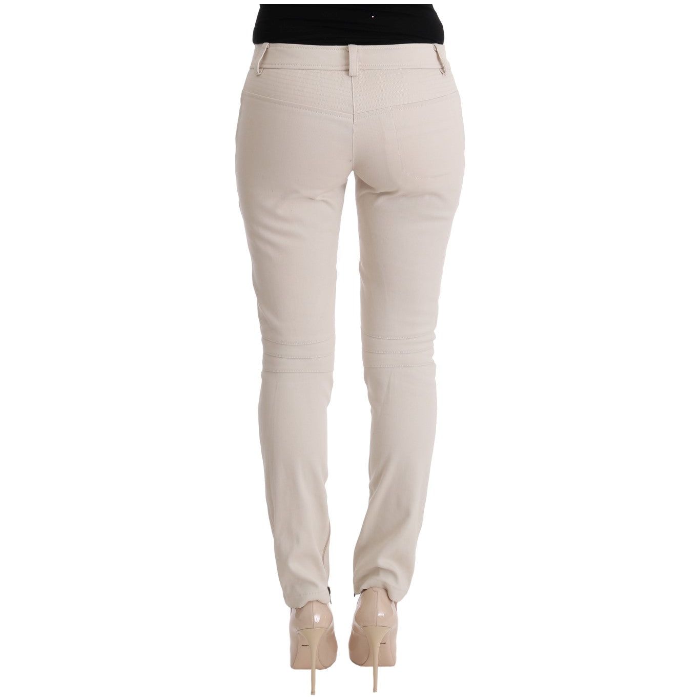 Chic White Slim Fit Denim Treasure