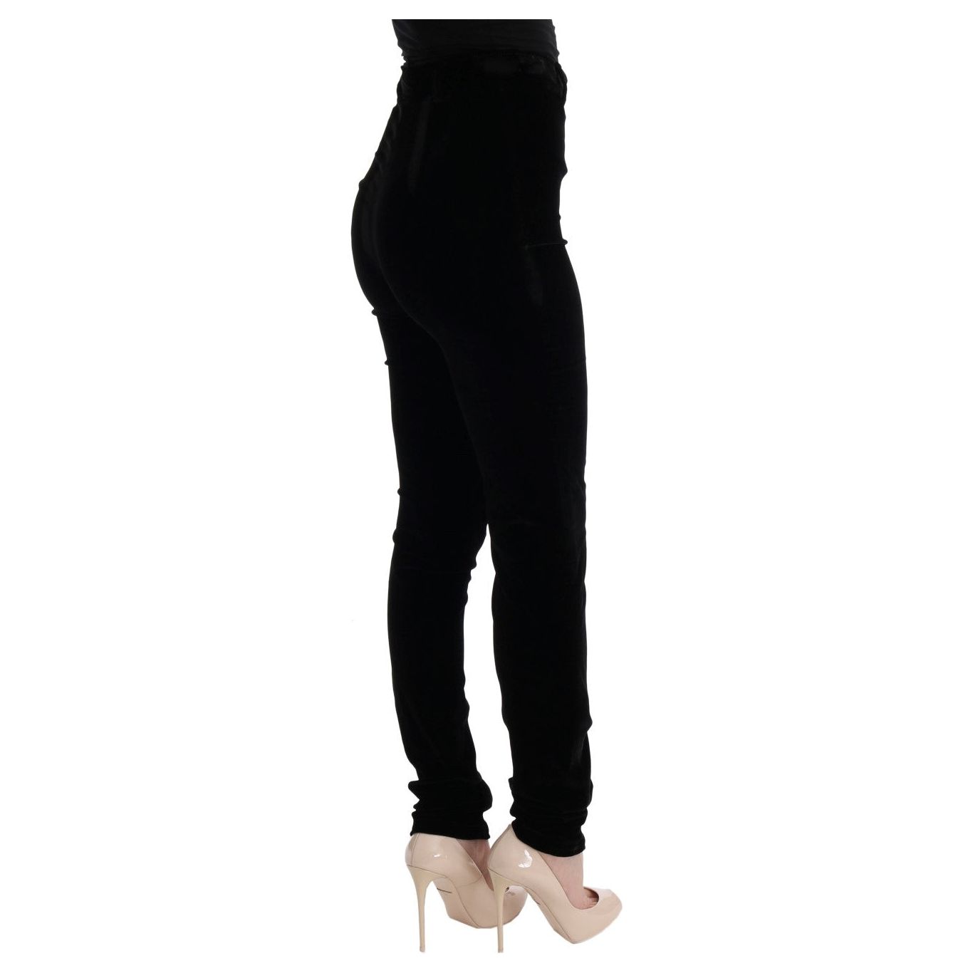 Sleek High-Waist Black Trousers