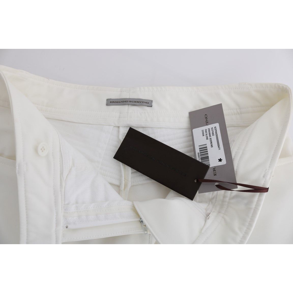 Chic White Slim Fit Cotton Pants