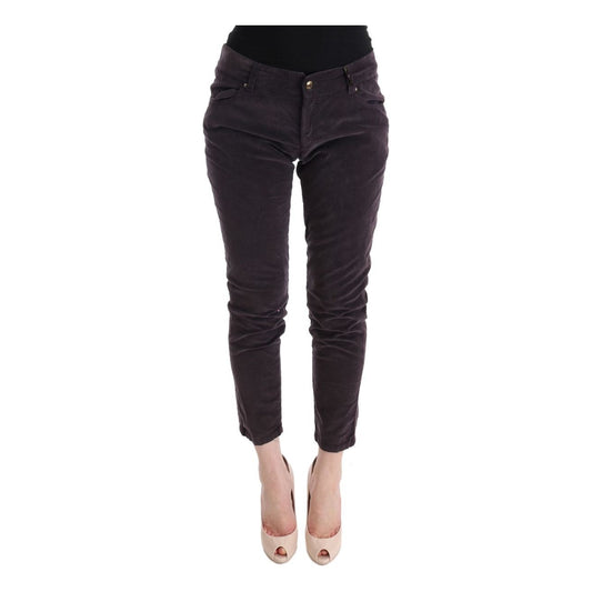 Chic Brown Capri Cropped Cotton Pants