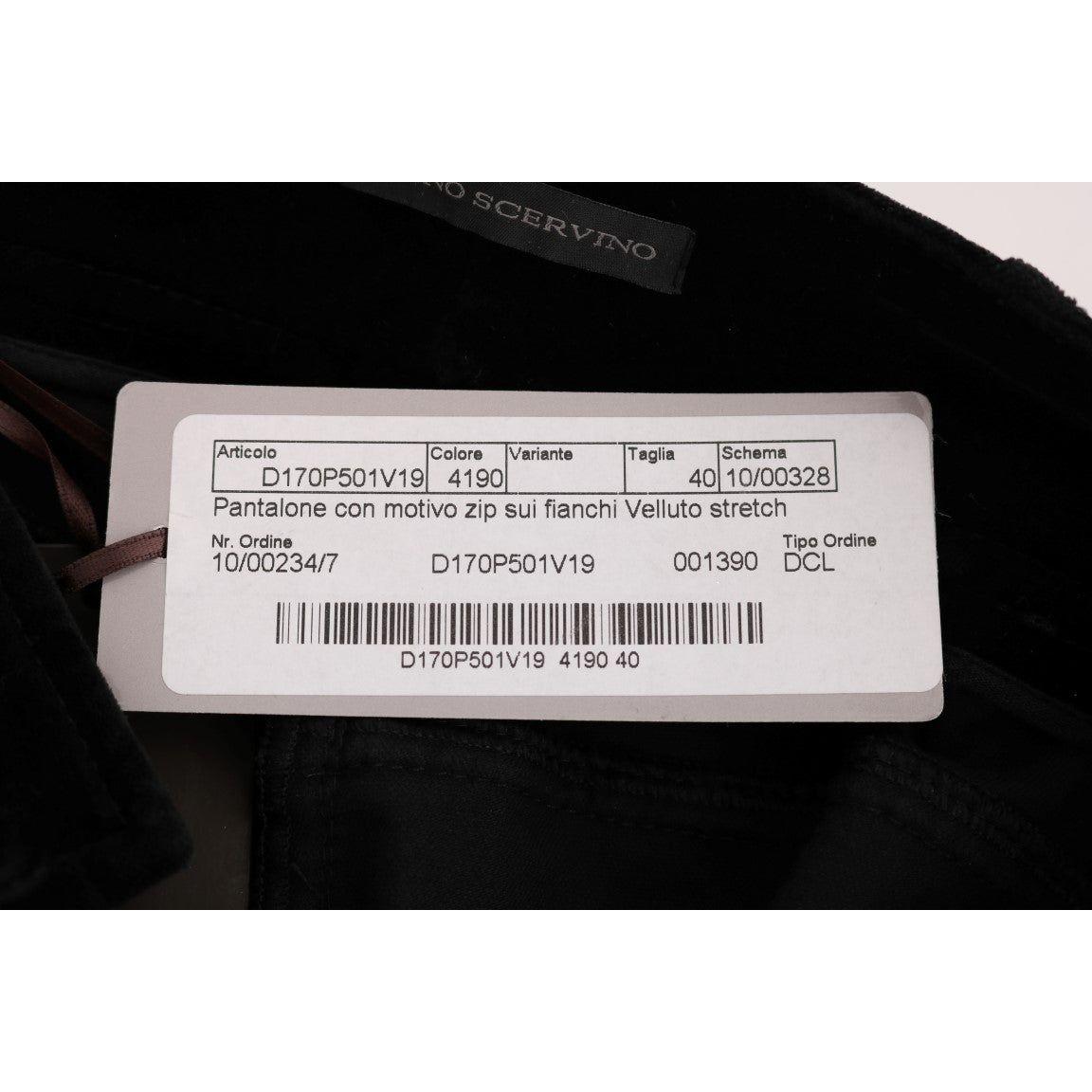 بنطال Ermanno Scervino Slim Fit قصير باللون الأسود الأنيق