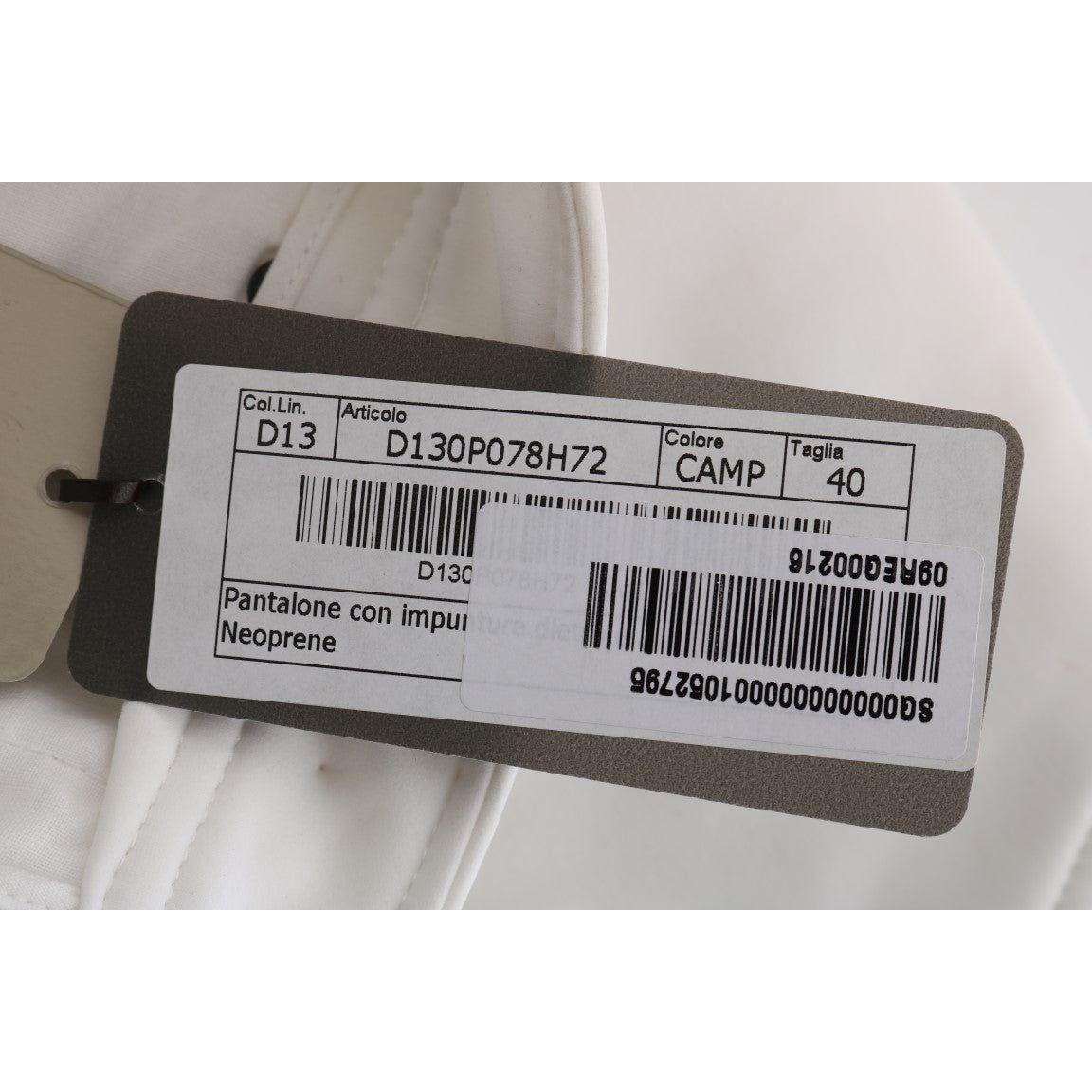 بنطلون قطني أبيض أنيق بقصة ضيقة من Ermanno Scervino