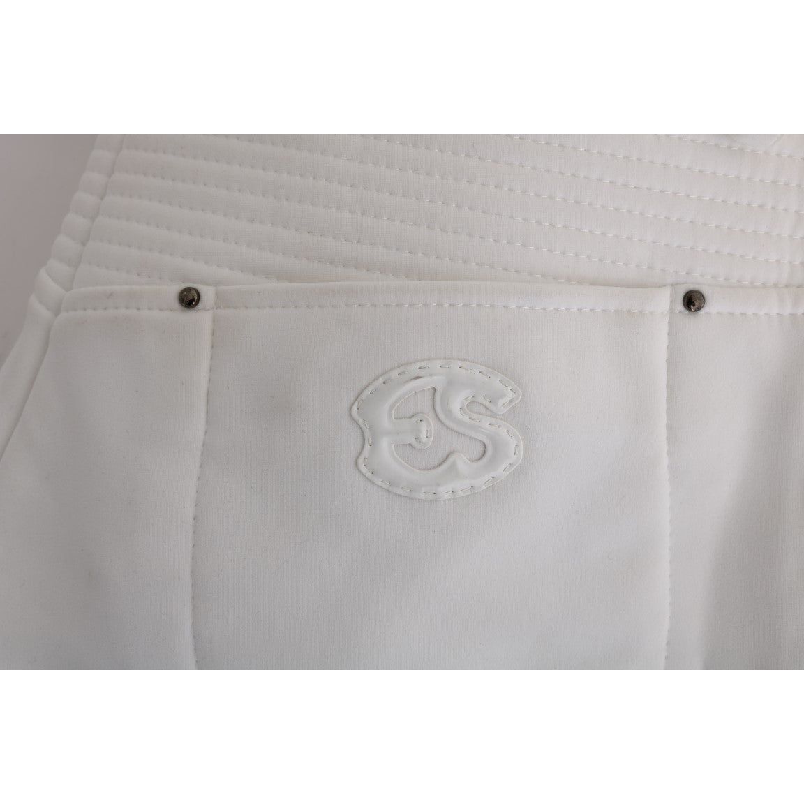 Chic White Slim Fit Cotton Pants