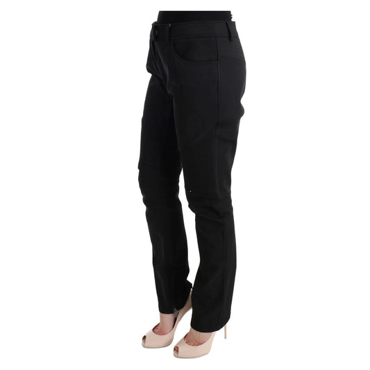 Sleek Black Cotton Slim Fit Pants