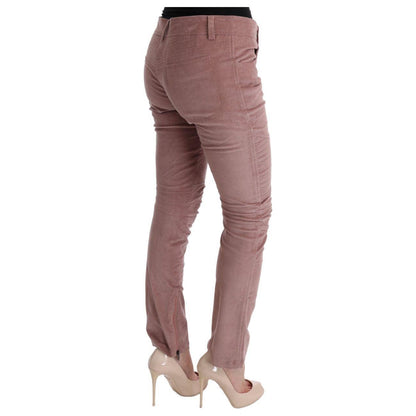 Ermanno Scervino Pink Velvet Cropped Casual Pants
