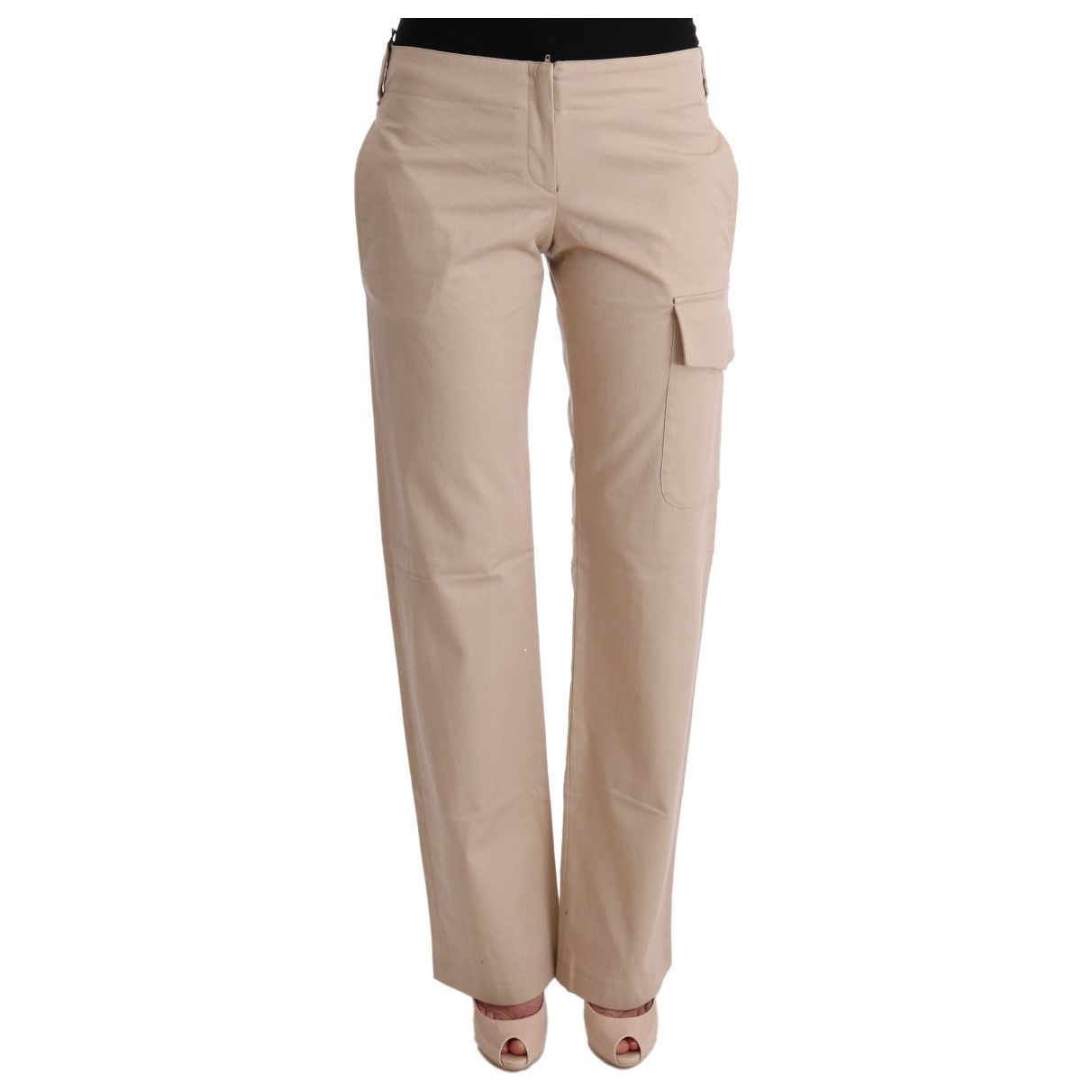 Chic Beige Cropped Pants - Regular Fit Elegance