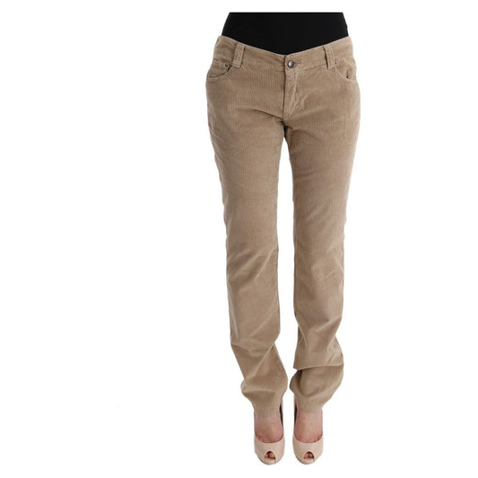 Beige Regular Fit Luxe Trousers