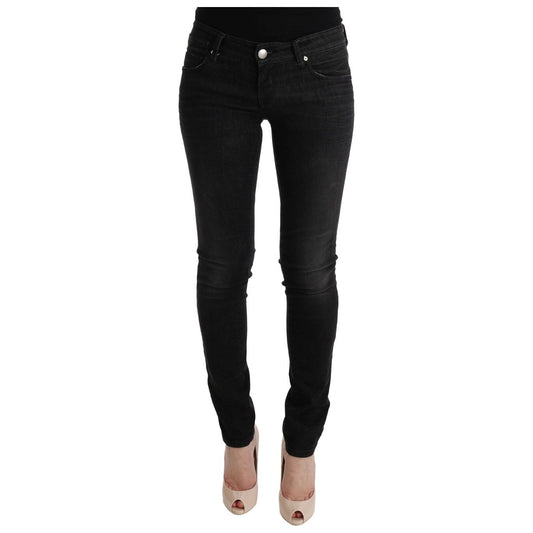 Chic Slim Fit Black Cotton Jeans