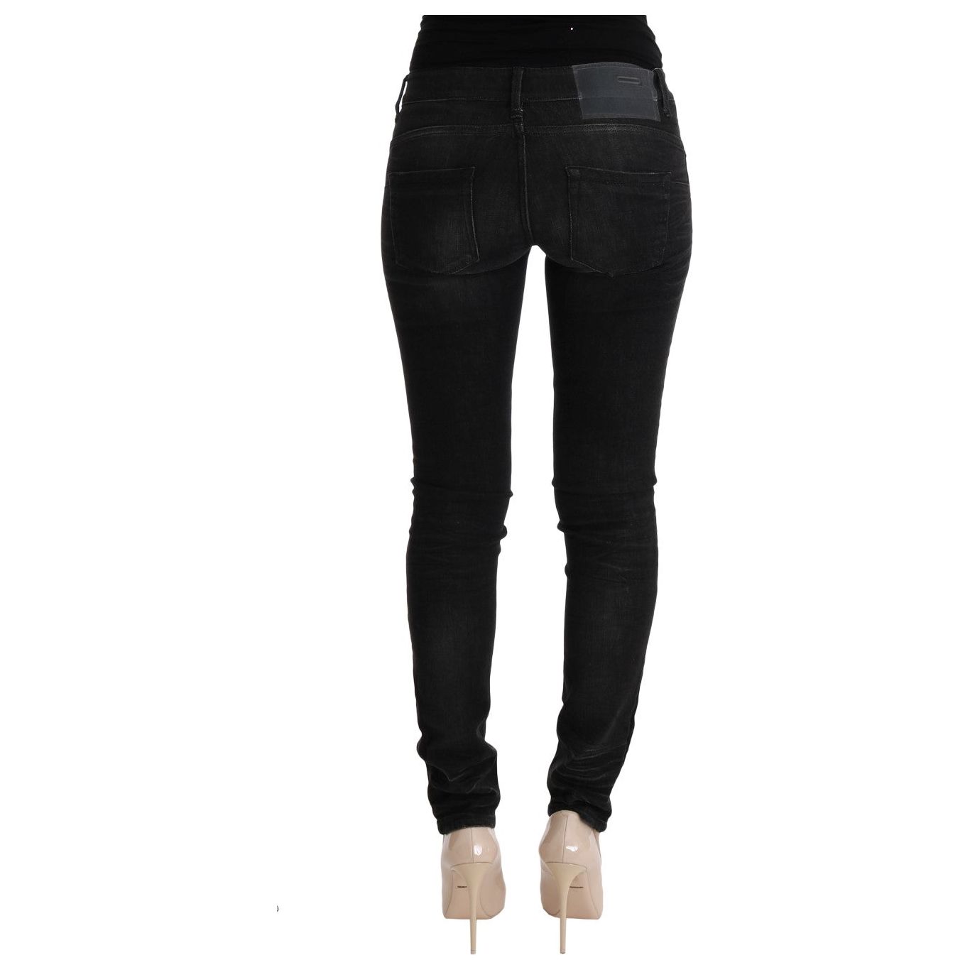 Chic Slim Fit Black Cotton Jeans