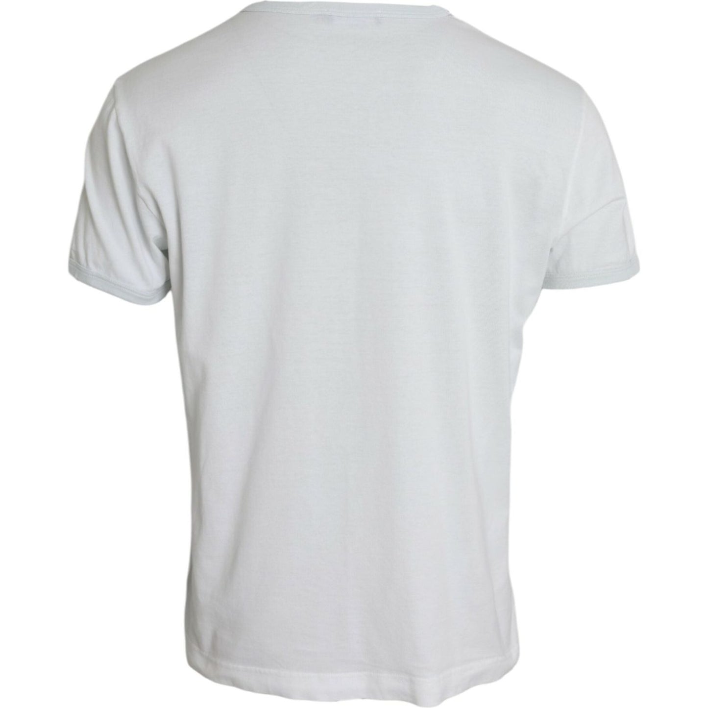 White Cotton Round Neck Short Sleeve T-shirt