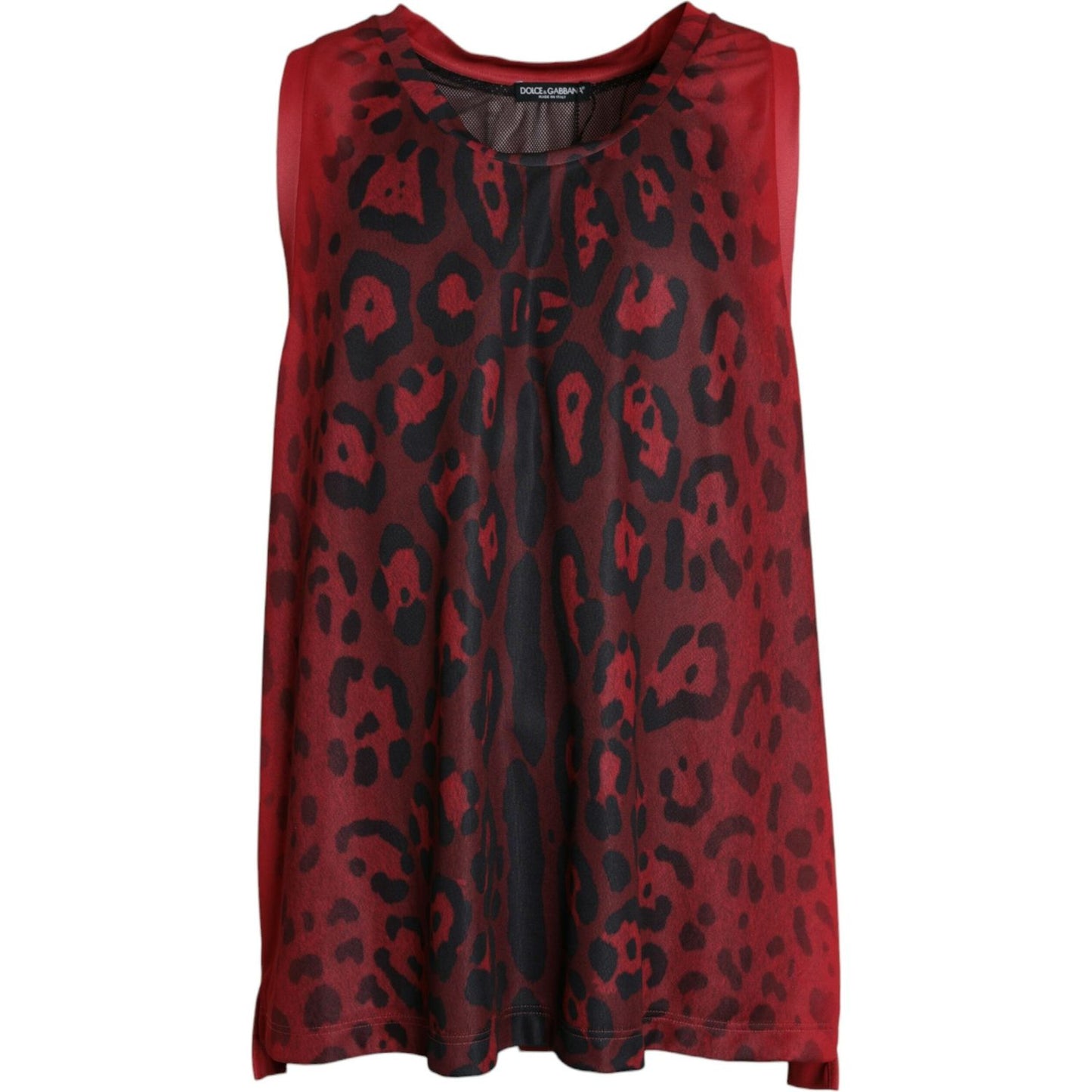 Red Leopard Print Sleeveless Men Tank T-shirt