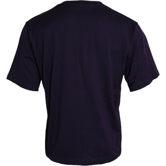 Purple Logo Patch Short Sleeve Cotton T-shirt