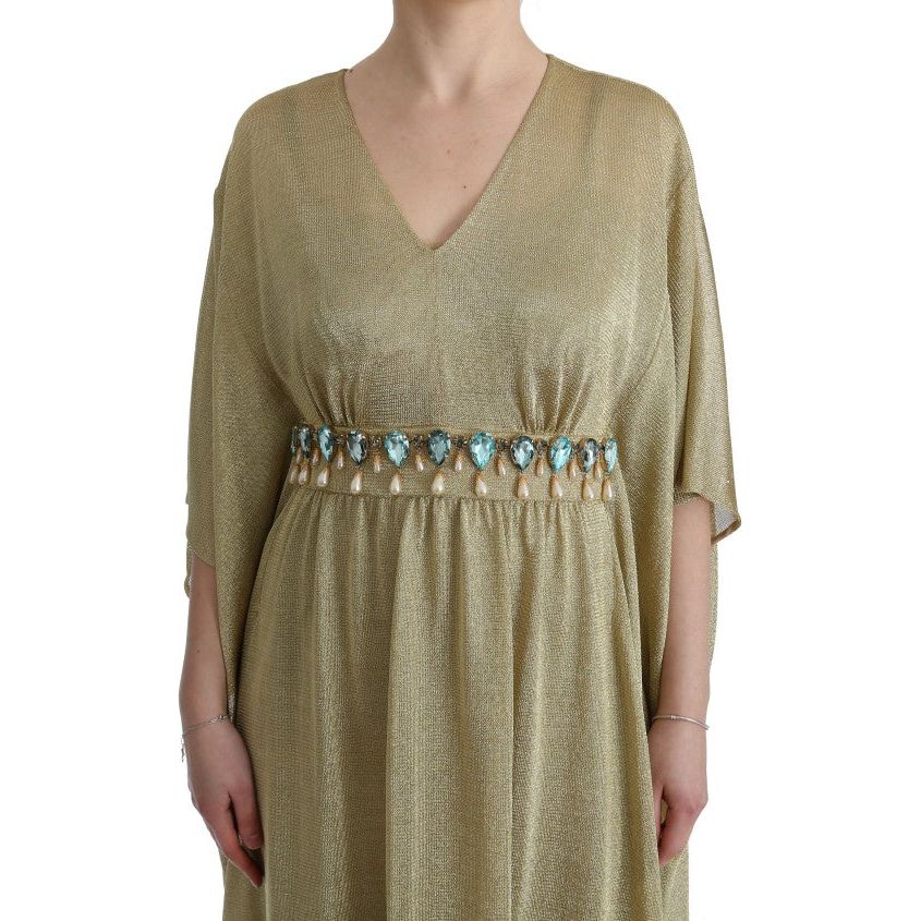 Elegant Gold Shift Gown Dress