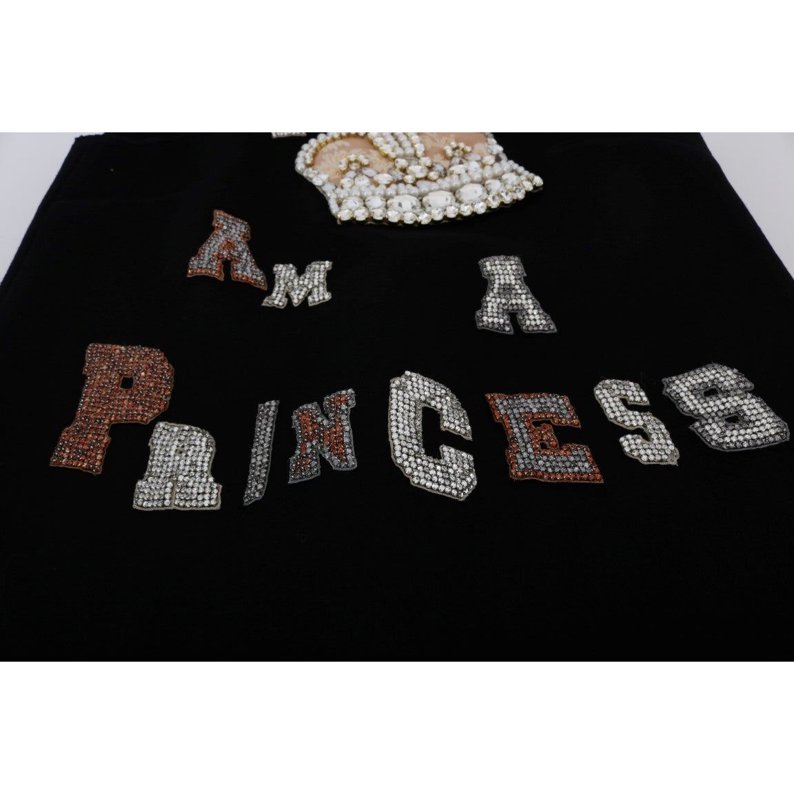 Dolce & Gabbana Black Wool Crystal Princess Dress black-i-am-a-princess-crystal-shift-dress-1