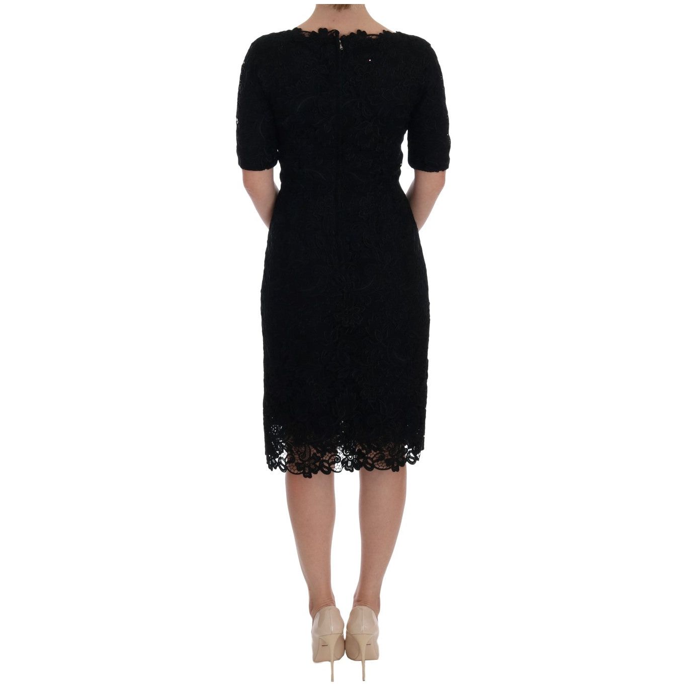 Elegant Black Knee-Length Sheath Dress